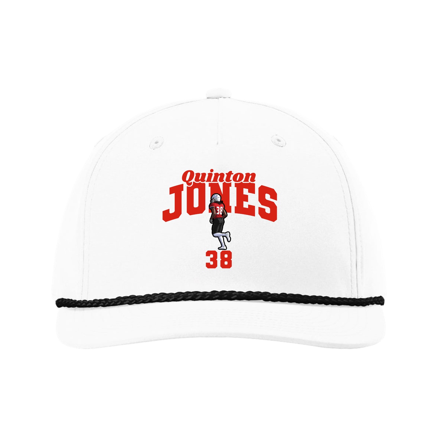 Five-Panel Classic Rope Cap — Signature Arch in White