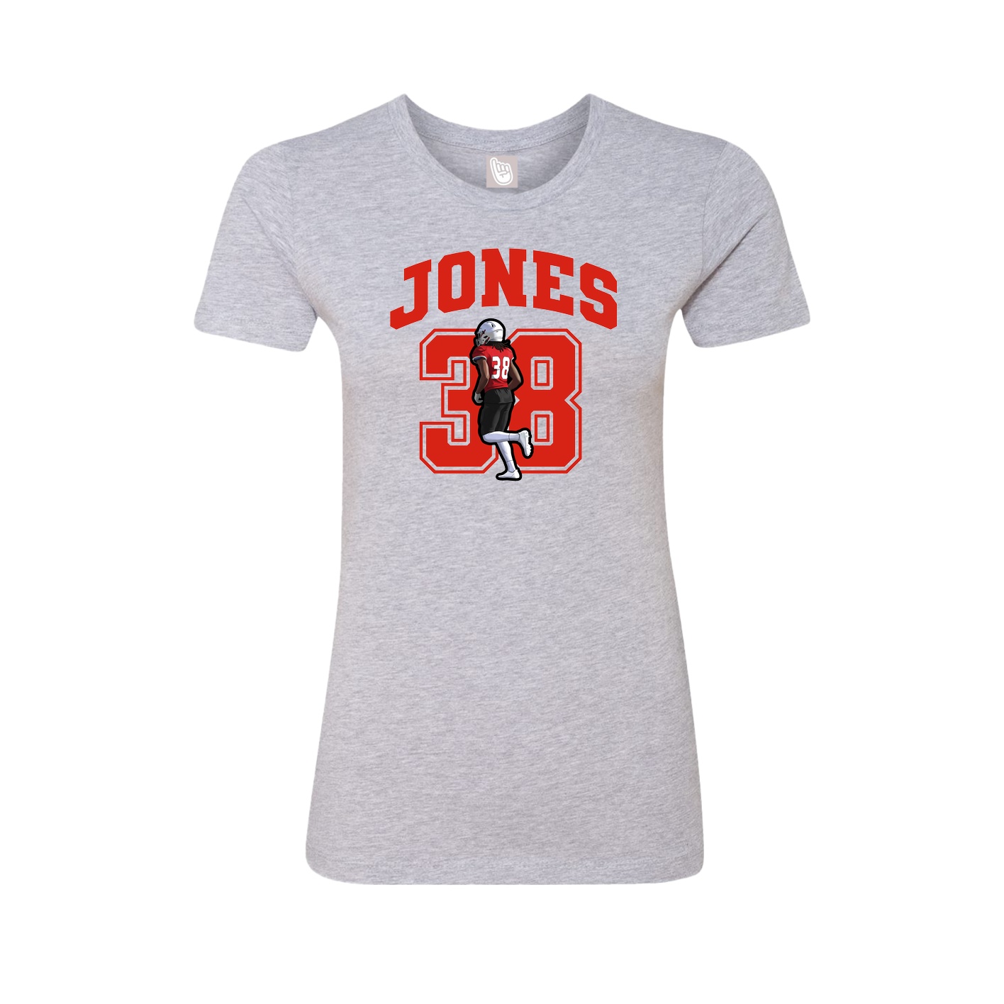 Fitted Women's Tee — Number in Grey