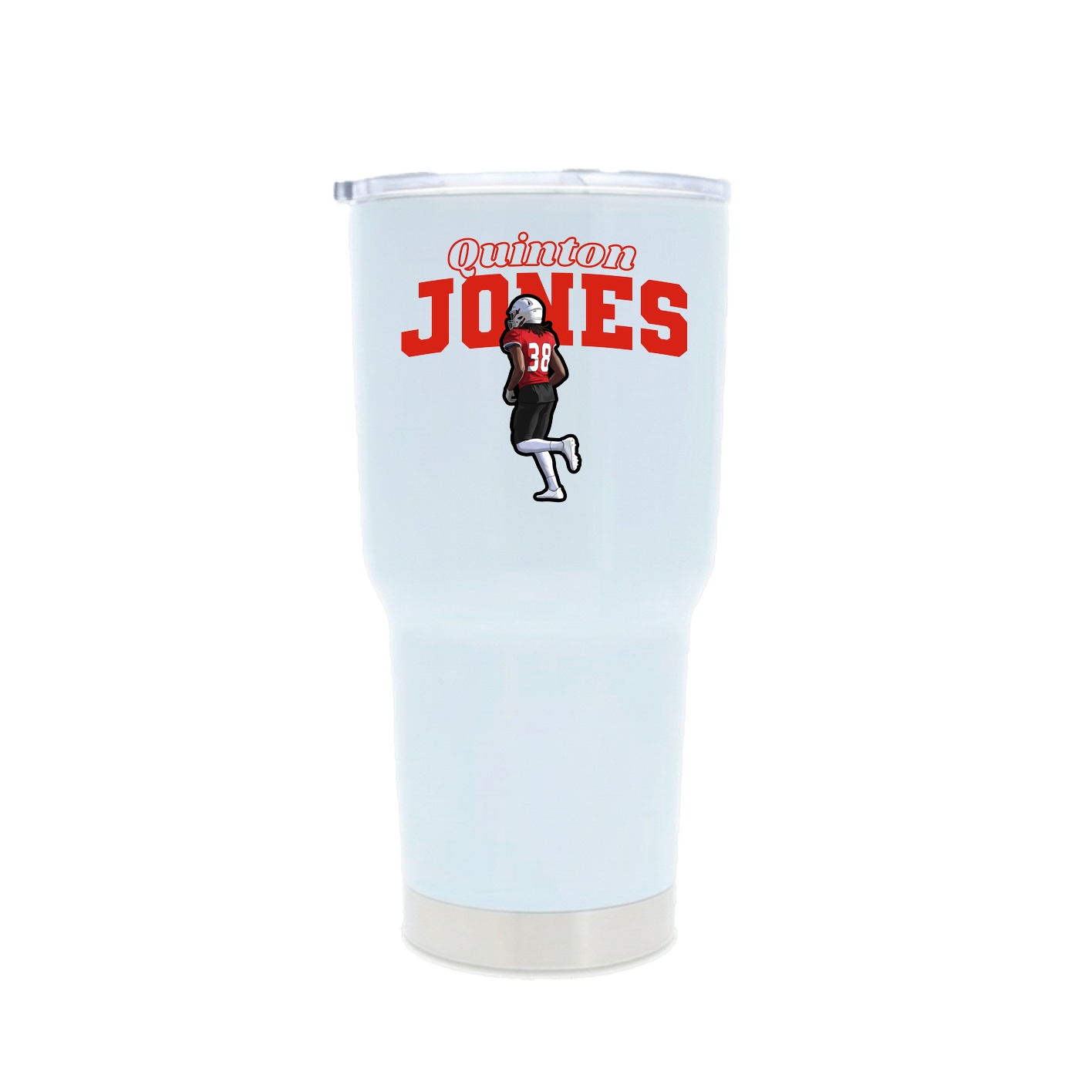 30oz Stainless Steel Tumbler — Name Arch in White