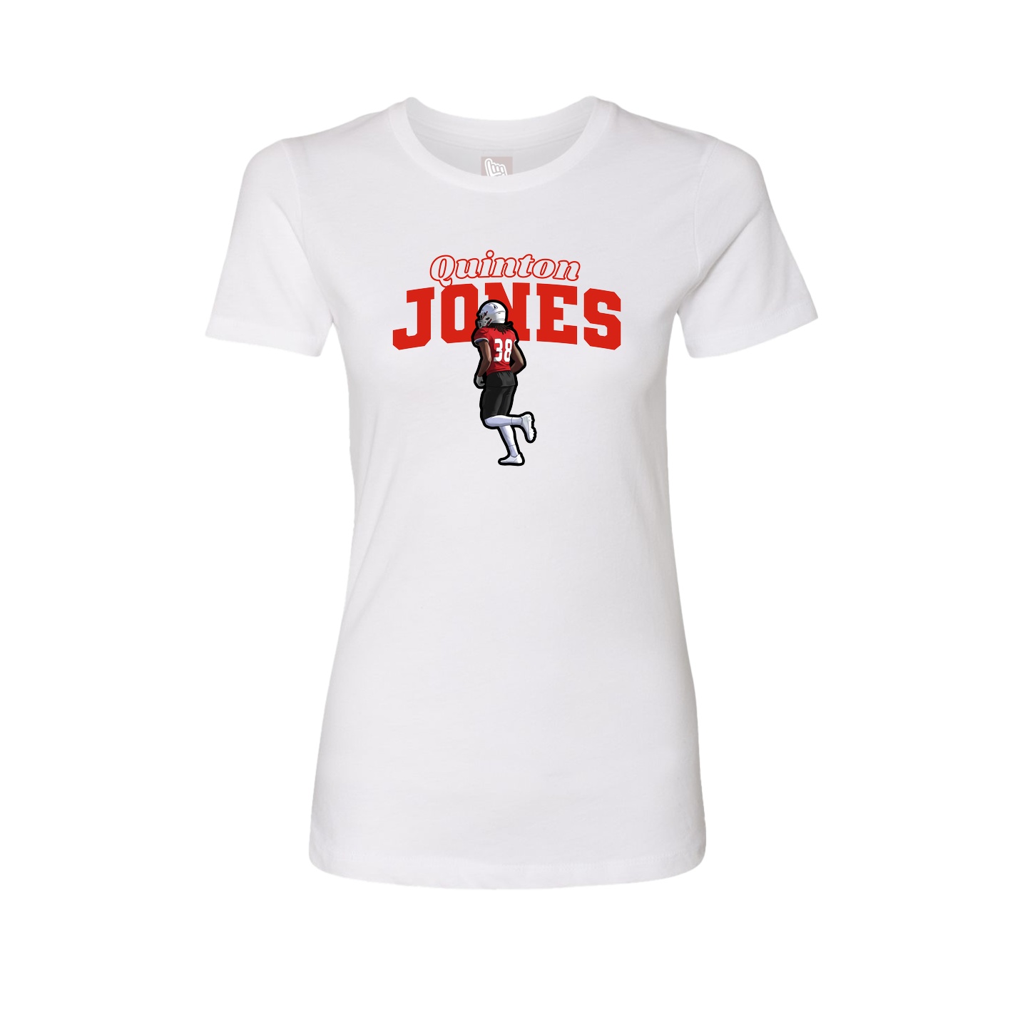 Fitted Women's Tee — Name Arch in White