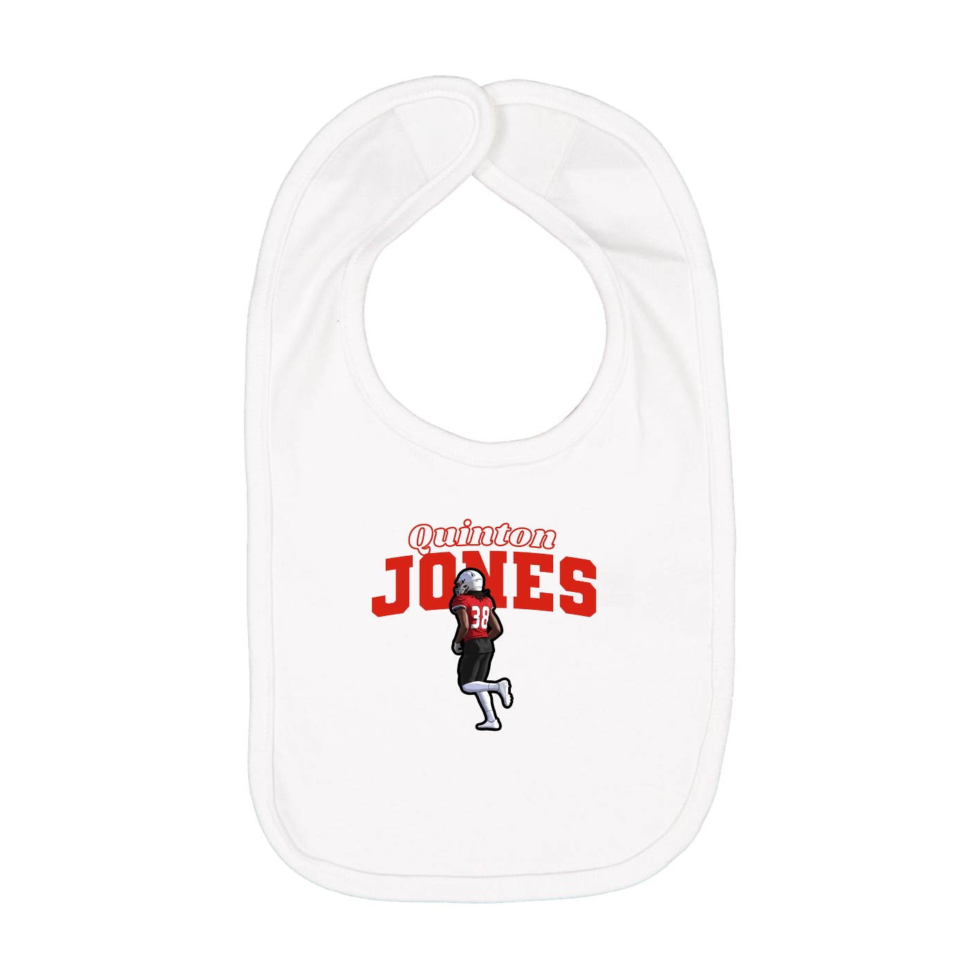 Infant Bib — Name Arch in White