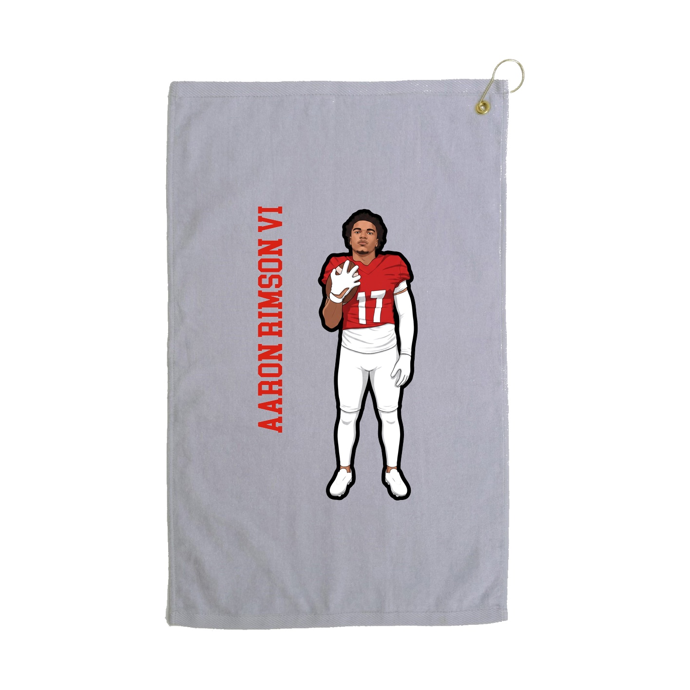 Golf Towel — Name Vertical in Grey