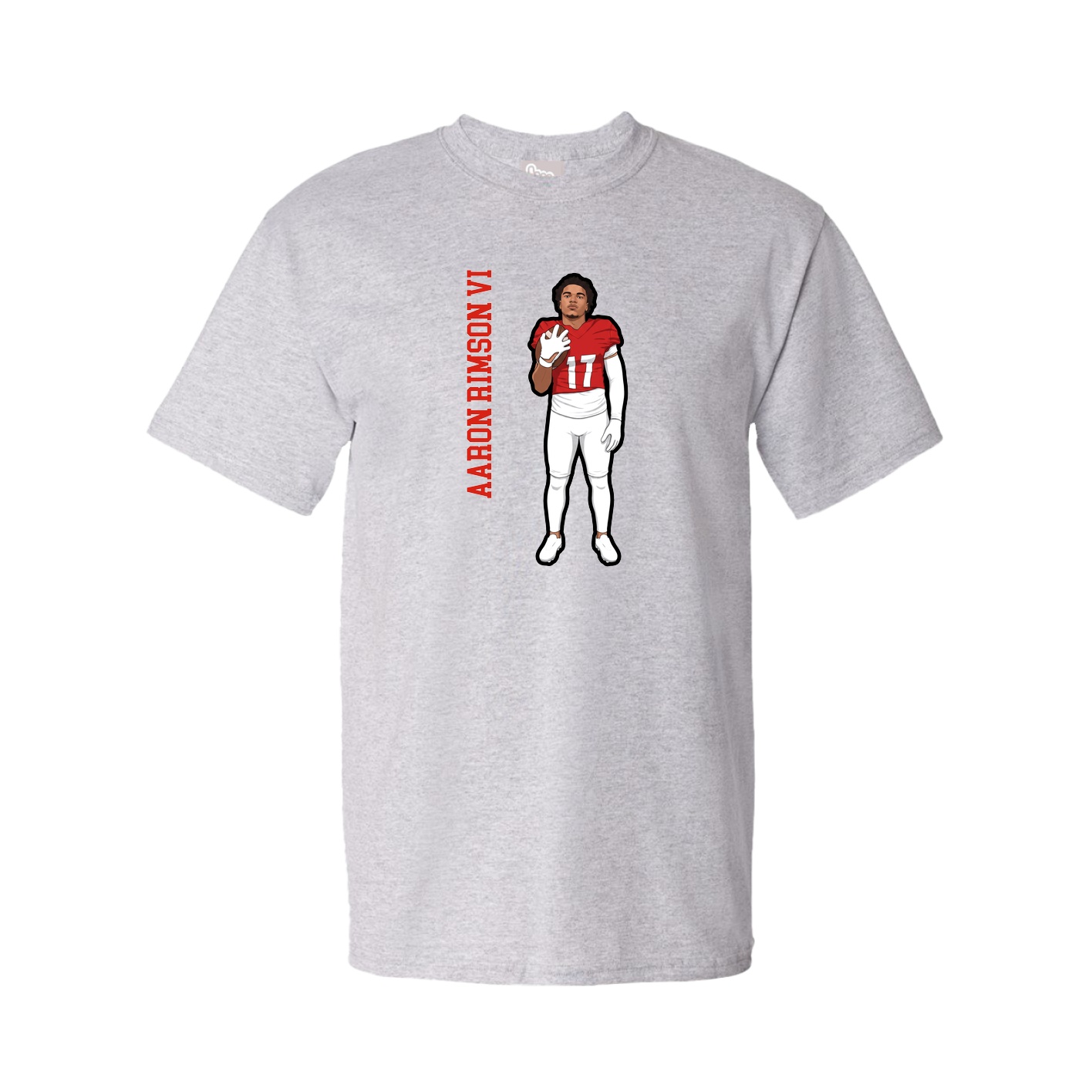Youth Tee — Name Vertical in Grey