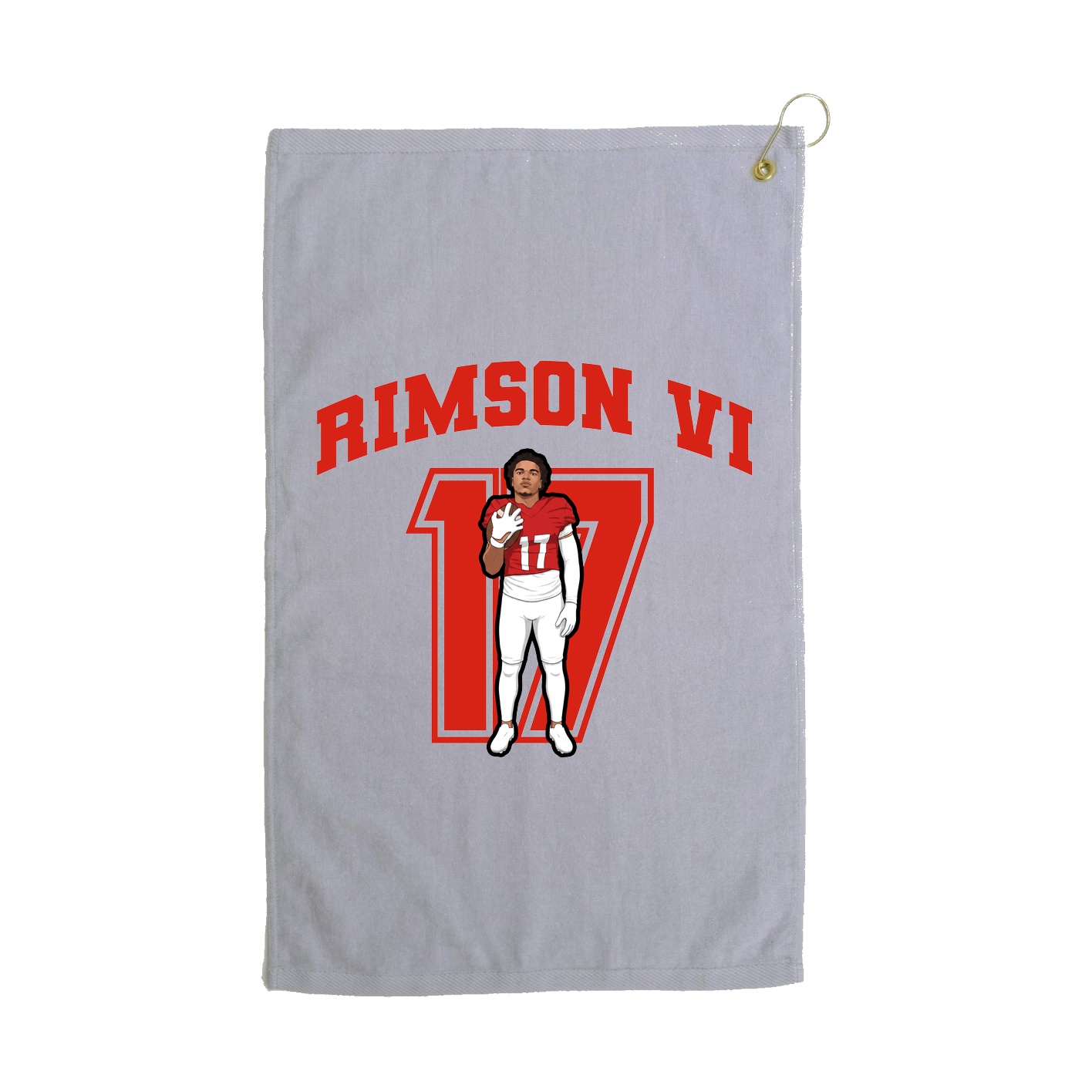 Golf Towel — Number in Grey