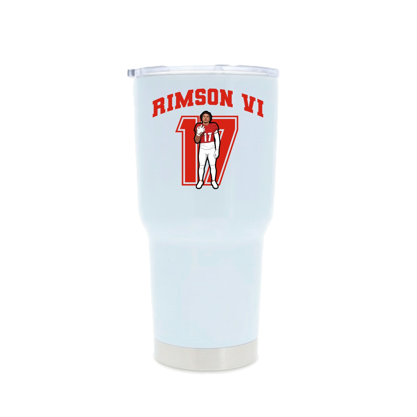 30oz Stainless Steel Tumbler — Number in White