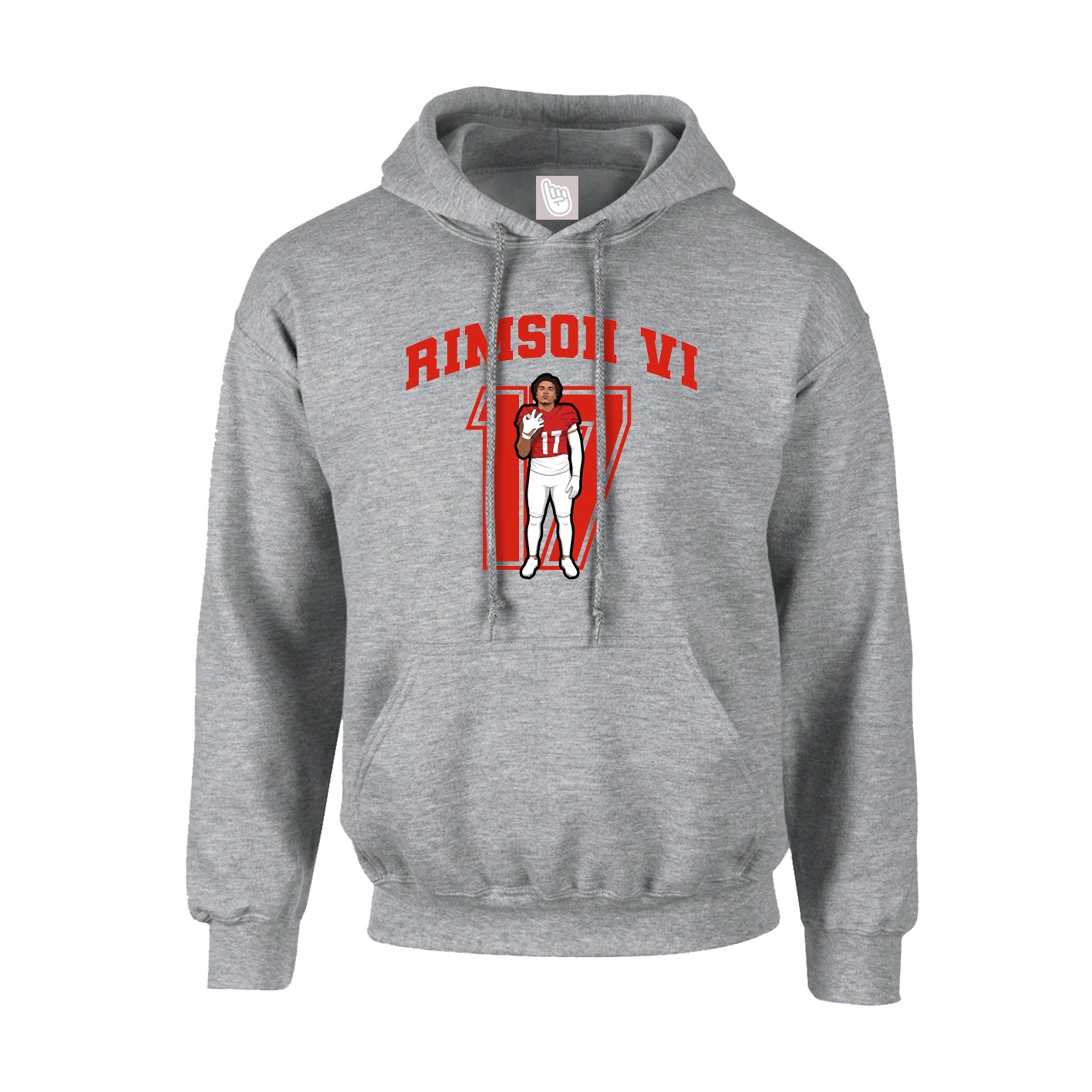 Youth Hoodie — Number in Grey