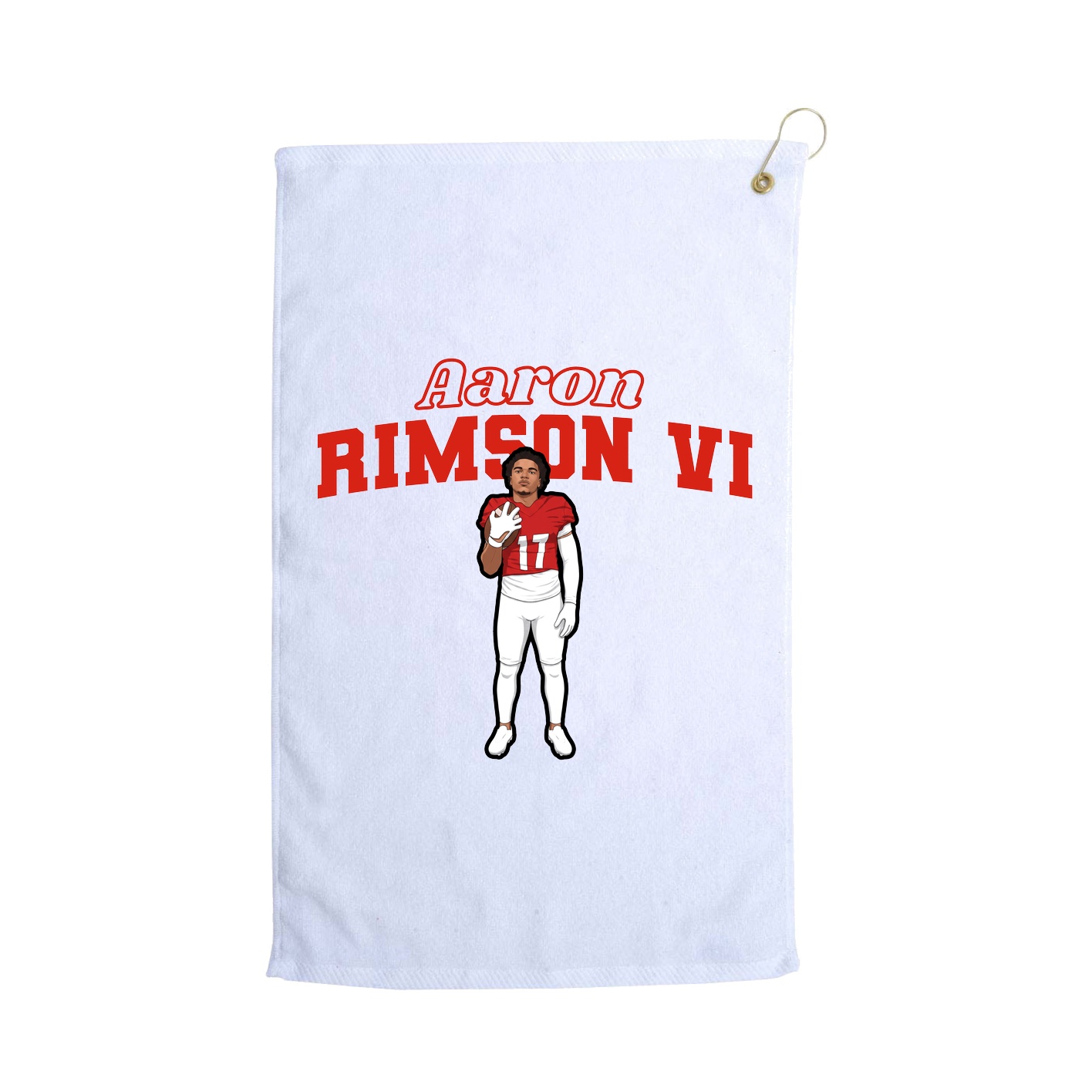 Golf Towel — Name Arch in White