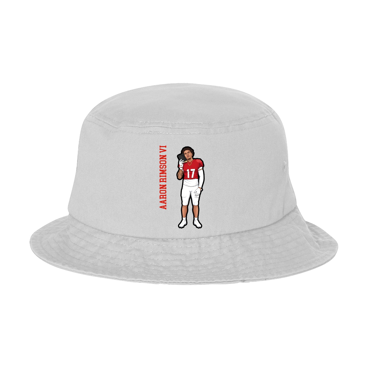 Bucket Cap — Name Vertical in White