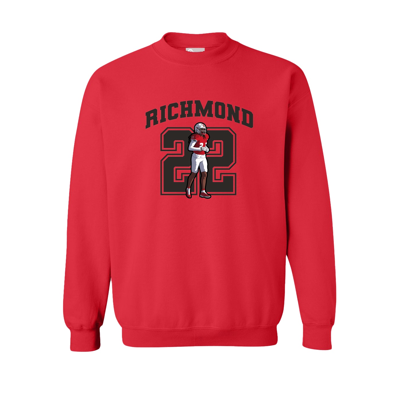 Fleece Crew — Number in Red