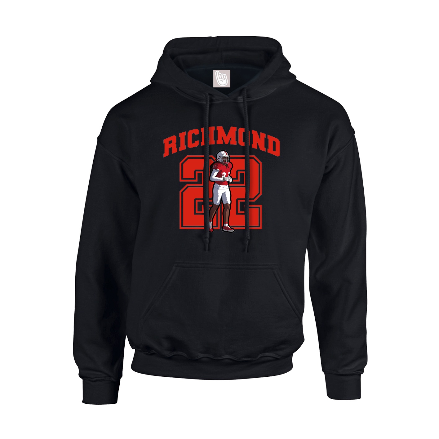 Youth Hoodie — Number in Black