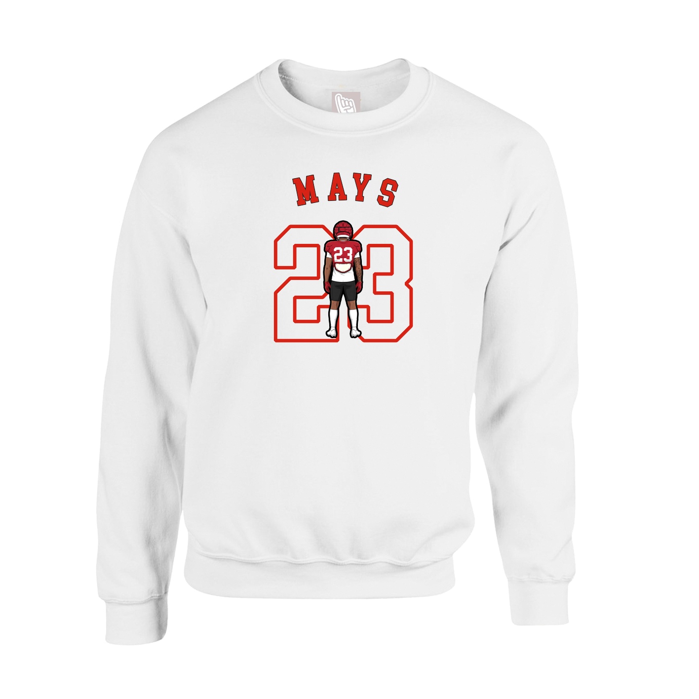 Fleece Crew — Shirsey Arch in White