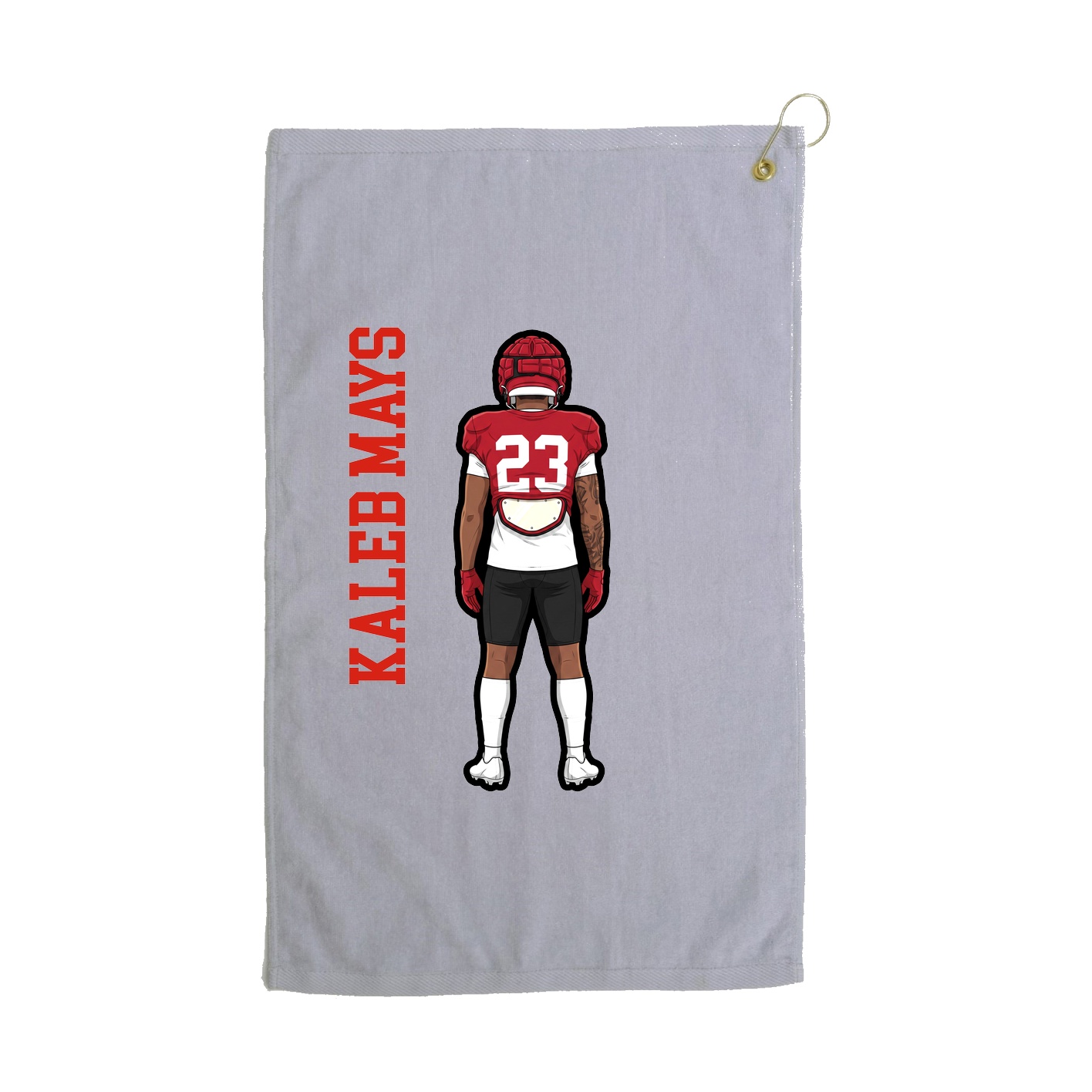 Golf Towel — Name Vertical in Grey