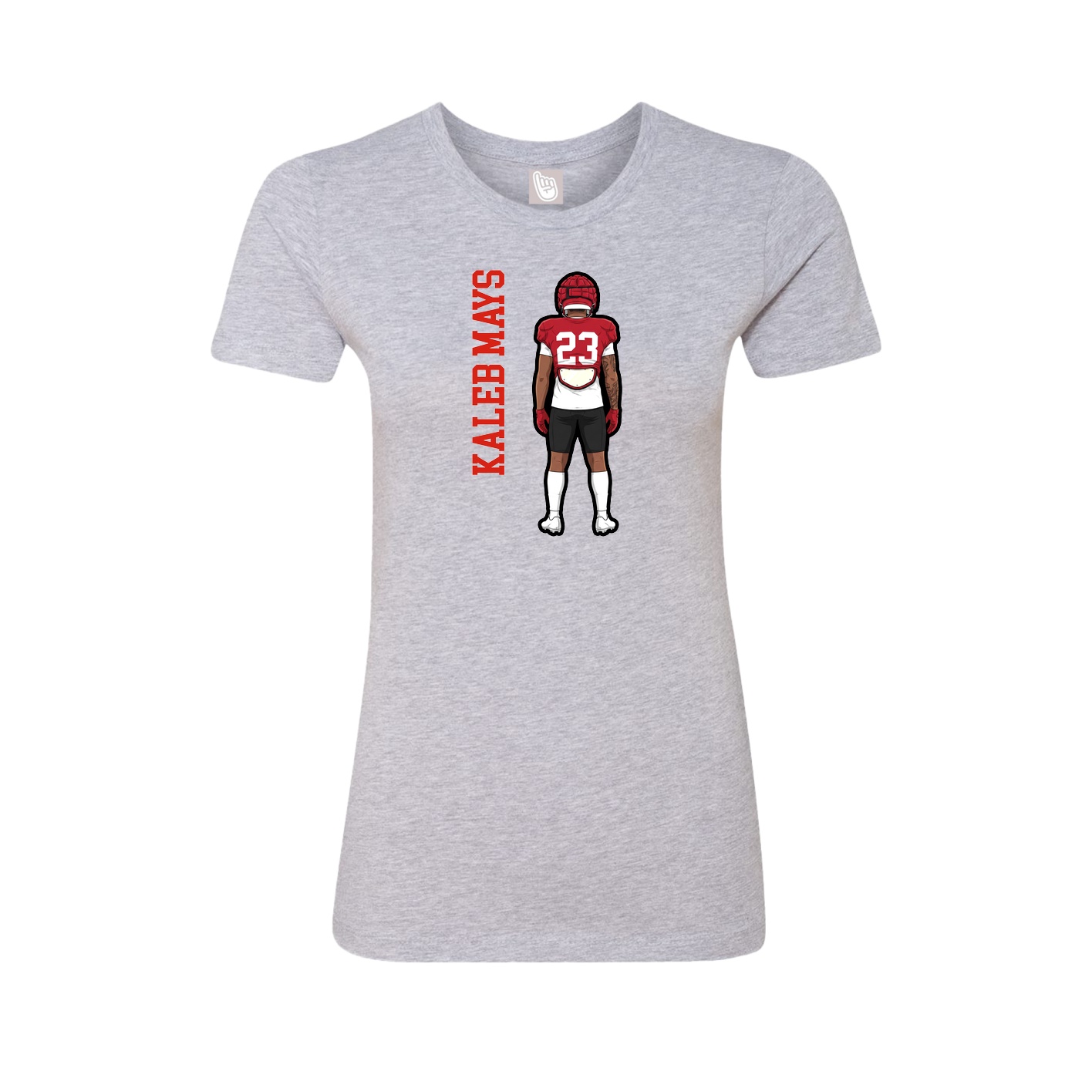 Fitted Women's Tee — Name Vertical in Grey