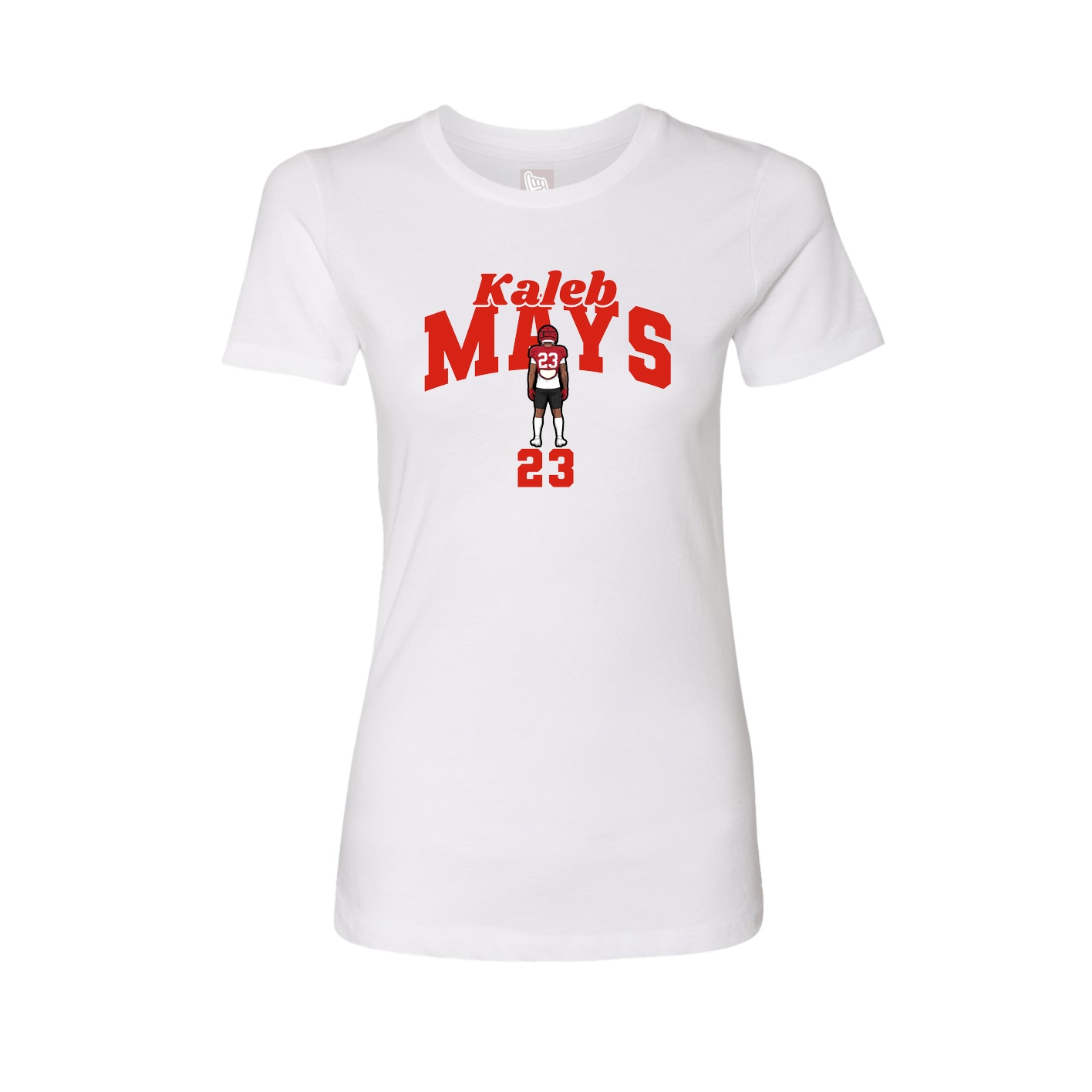 Fitted Women's Tee — Signature Arch in White