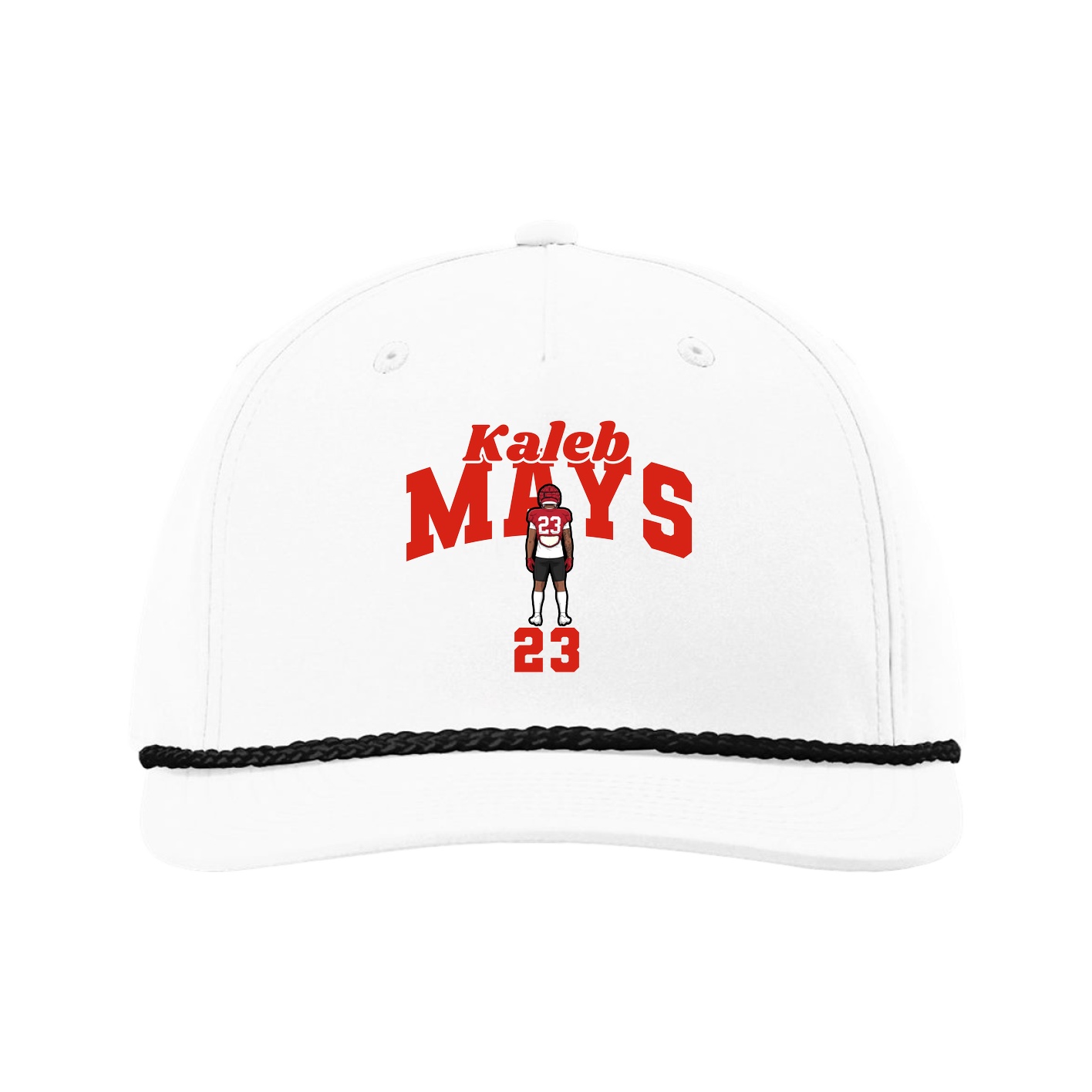 Five-Panel Classic Rope Cap — Signature Arch in White