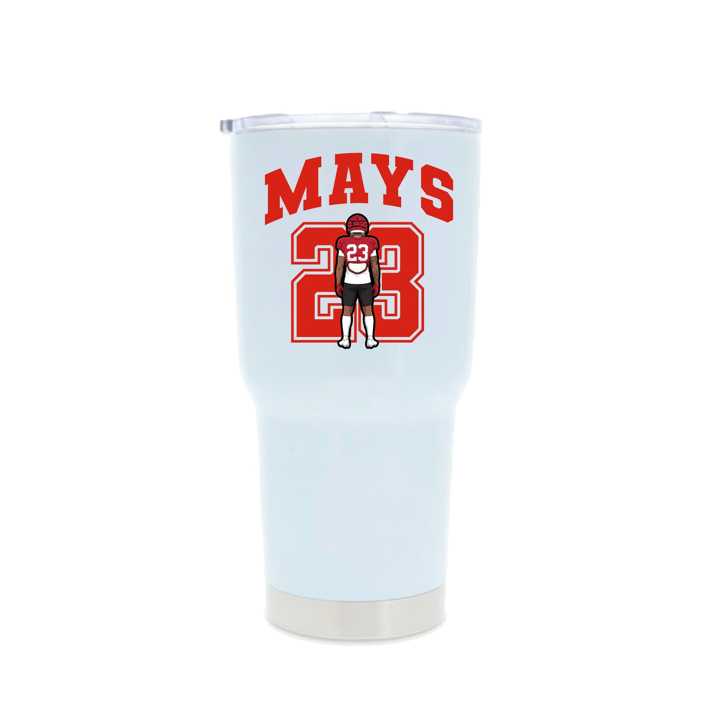 30oz Stainless Steel Tumbler — Number in White