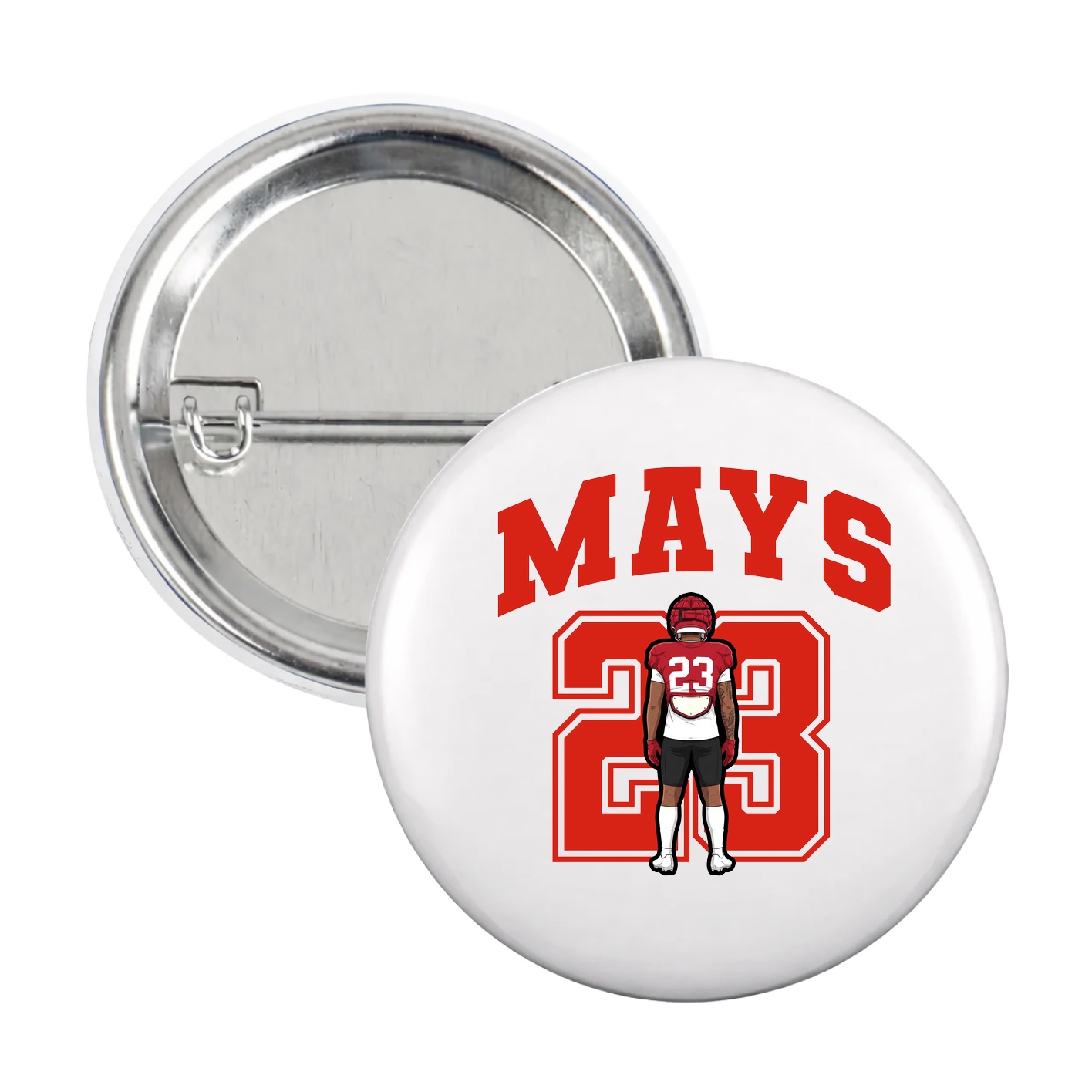 Game Day Button — Number in White