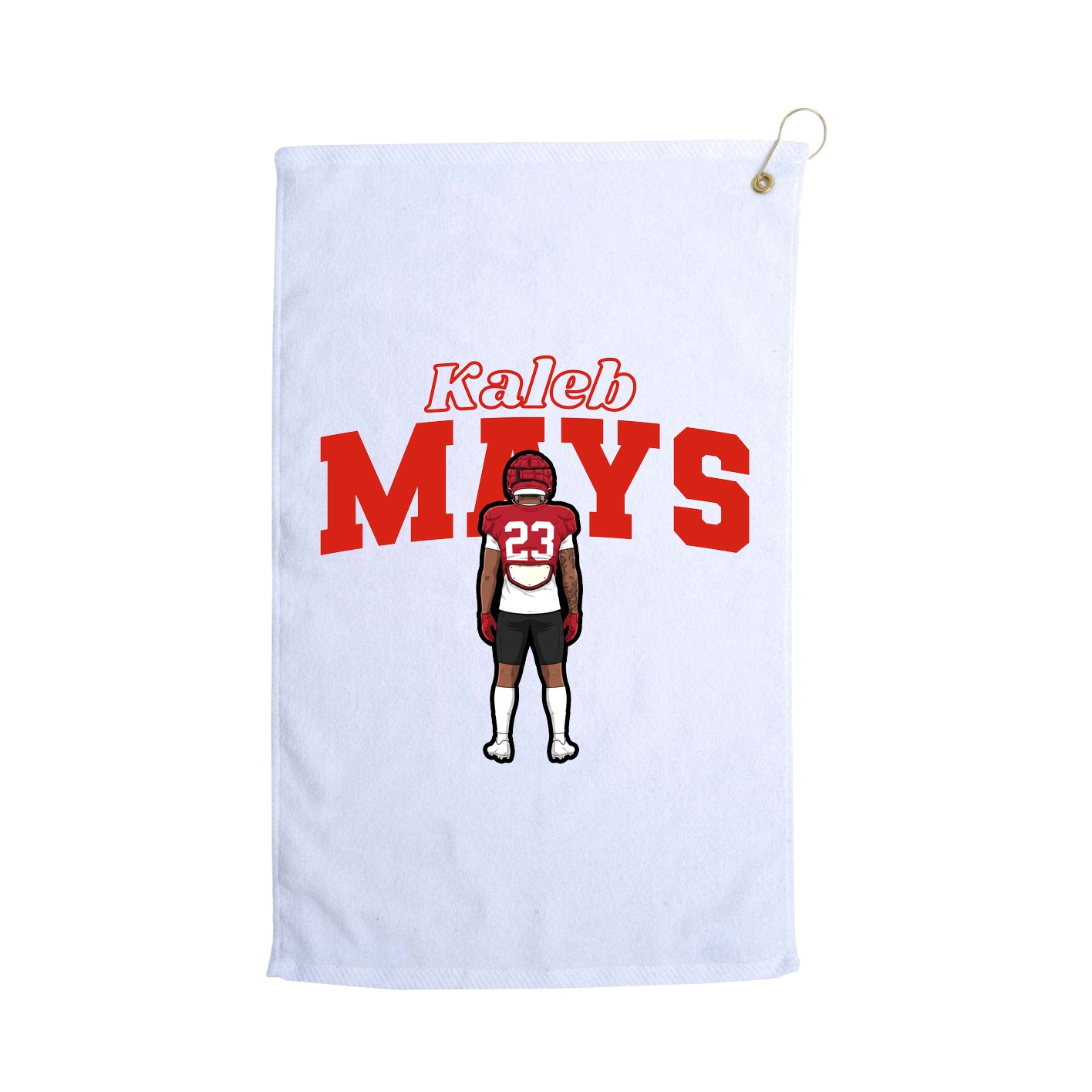 Golf Towel — Name Arch in White