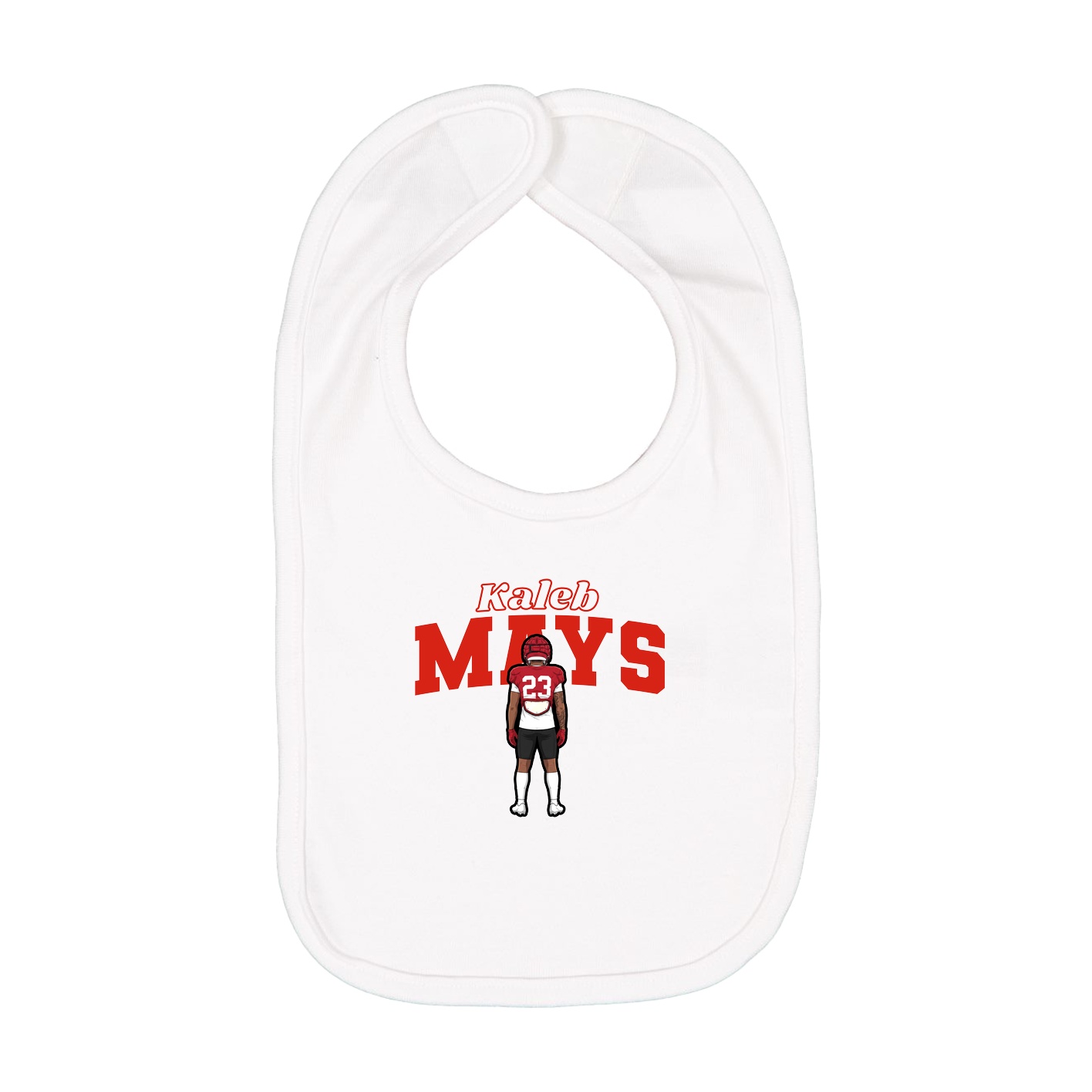 Infant Bib — Name Arch in White