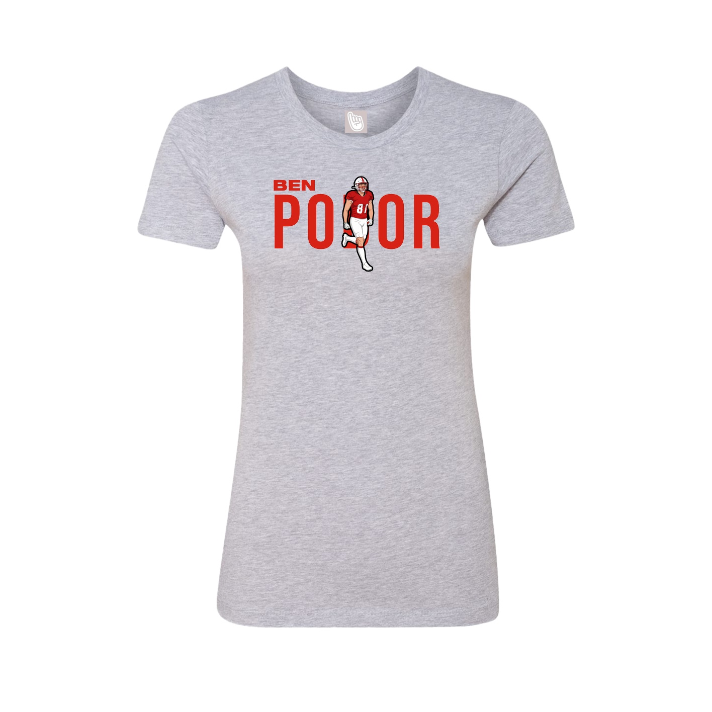 Fitted Women's Tee — Player Name in Grey