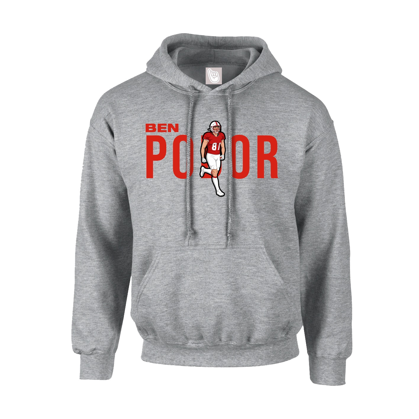 Hoodie — Player Name in Grey