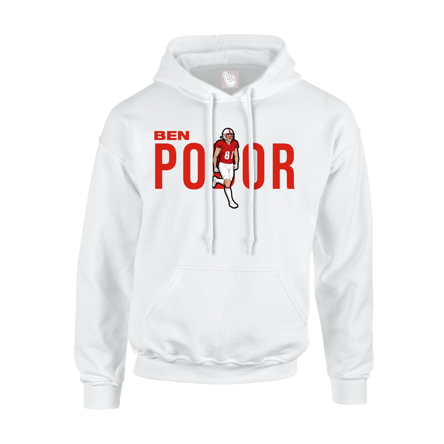 Youth Hoodie — Player Name in White