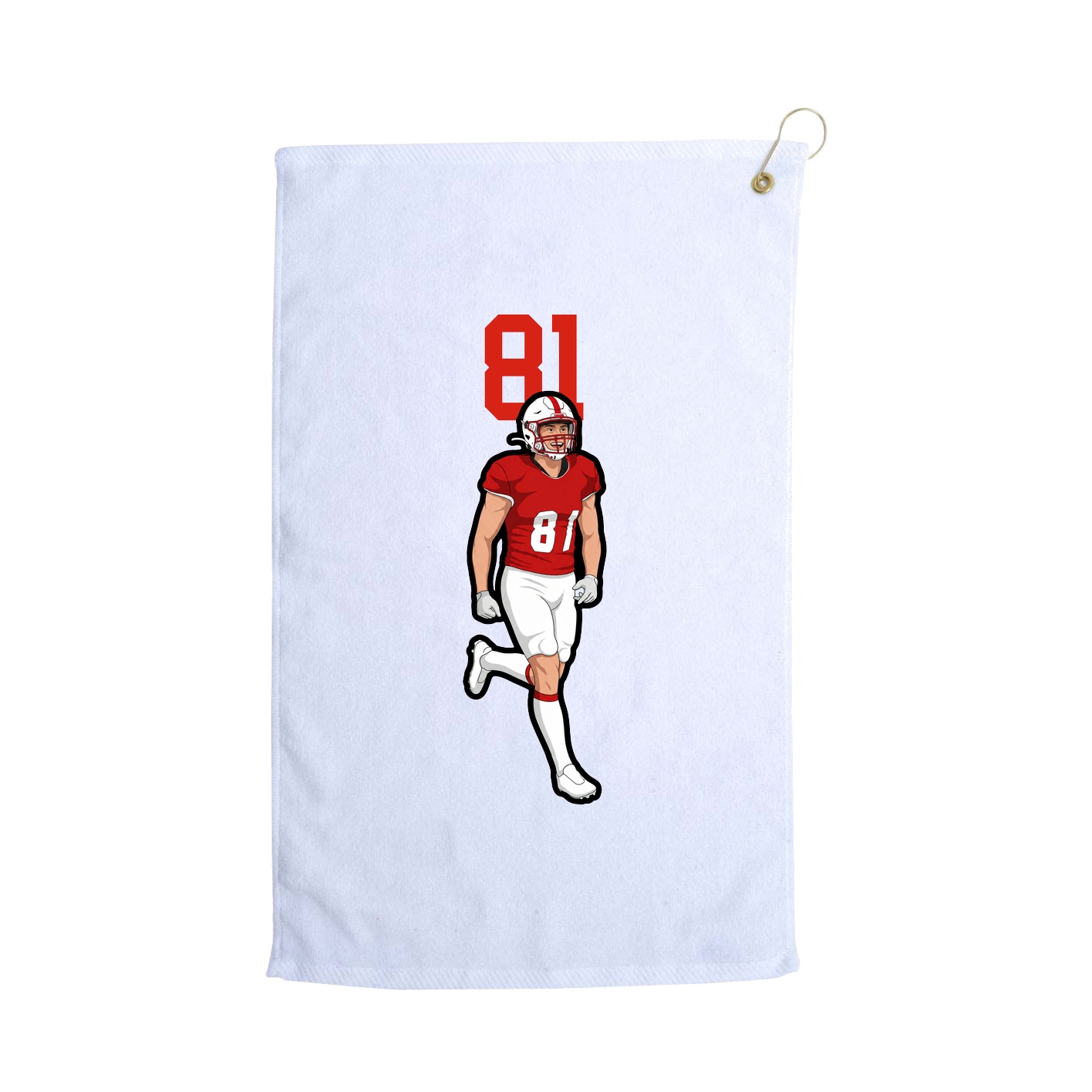 Golf Towel — Number Top in White
