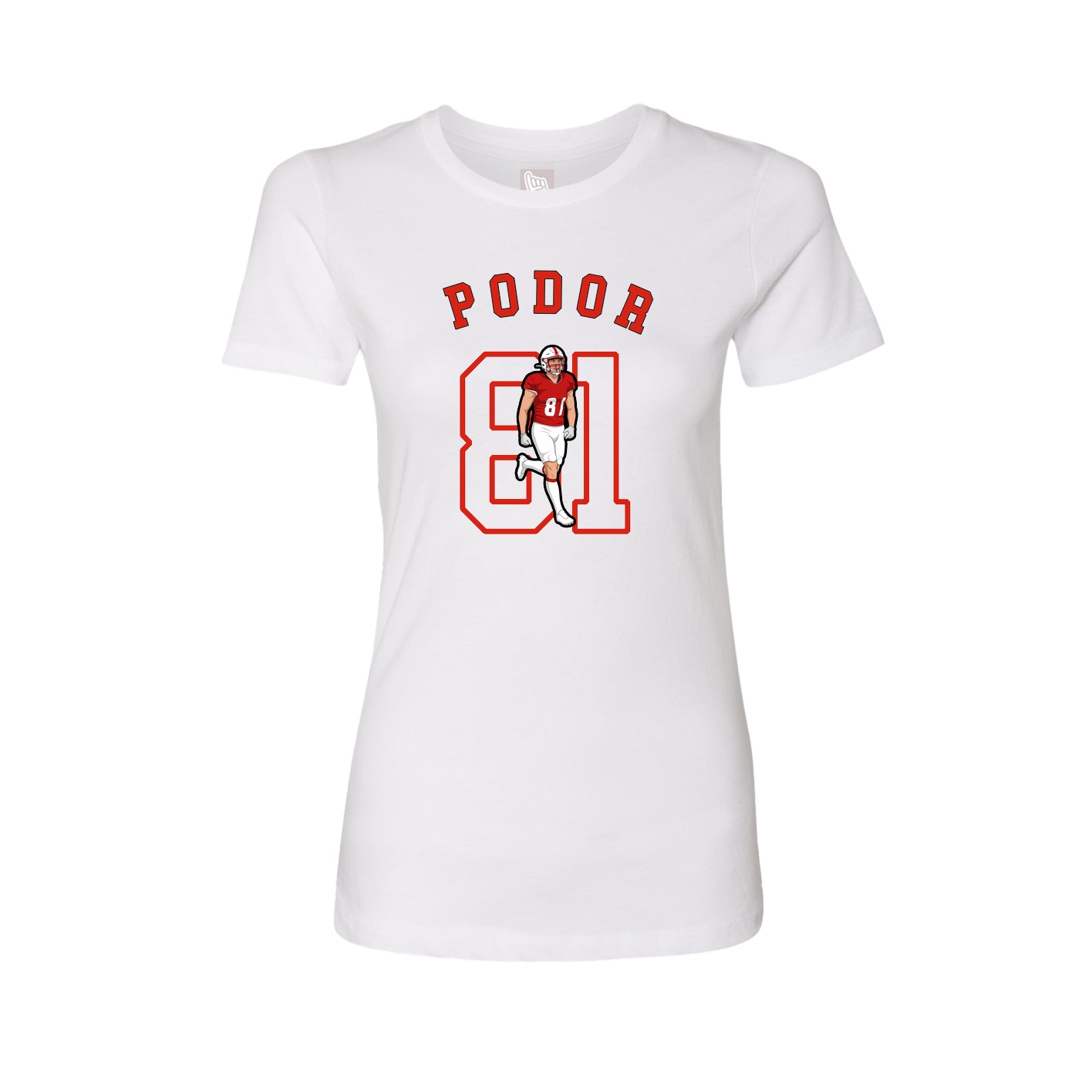 Fitted Women's Tee — Shirsey Arch in White