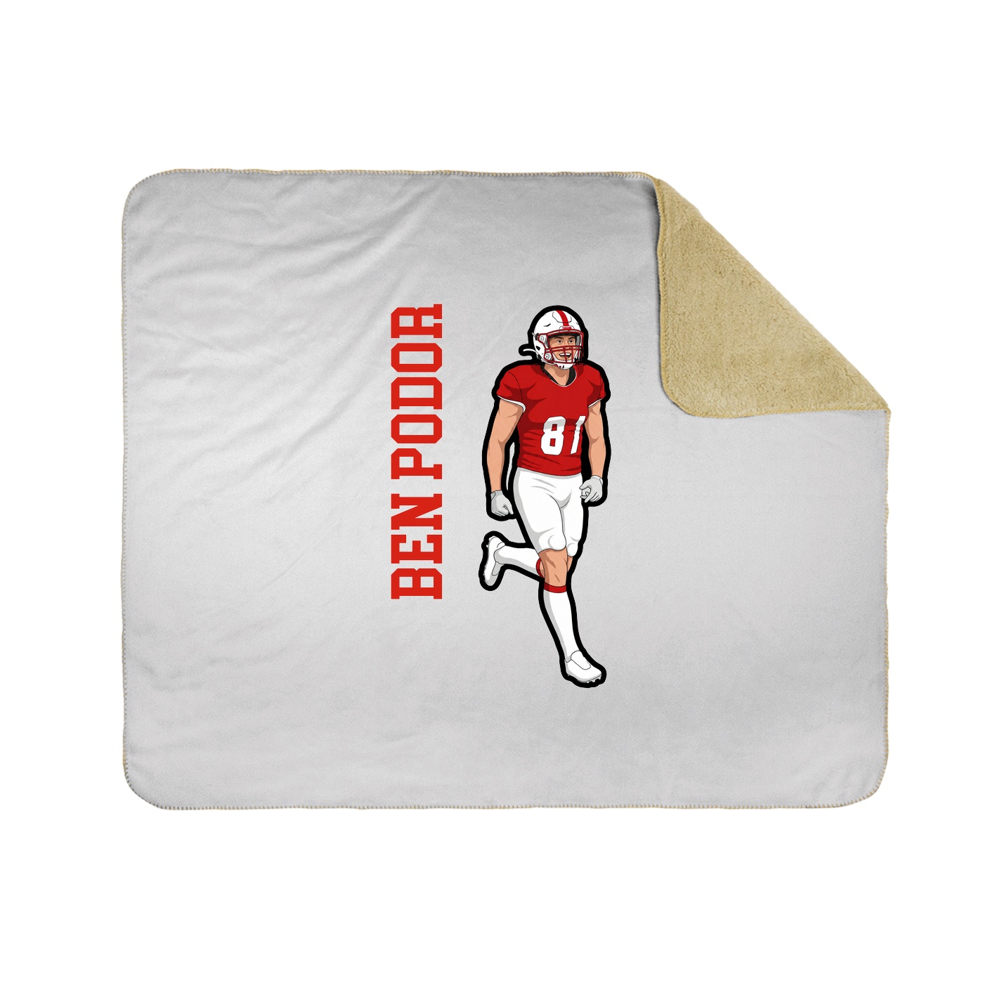 Throw Blanket — Name Vertical in White