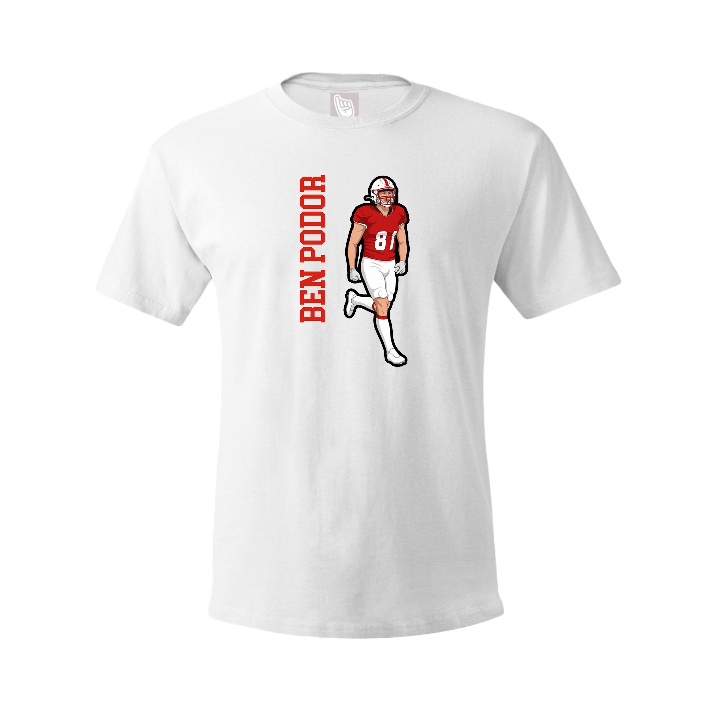 Tee — Name Vertical in White