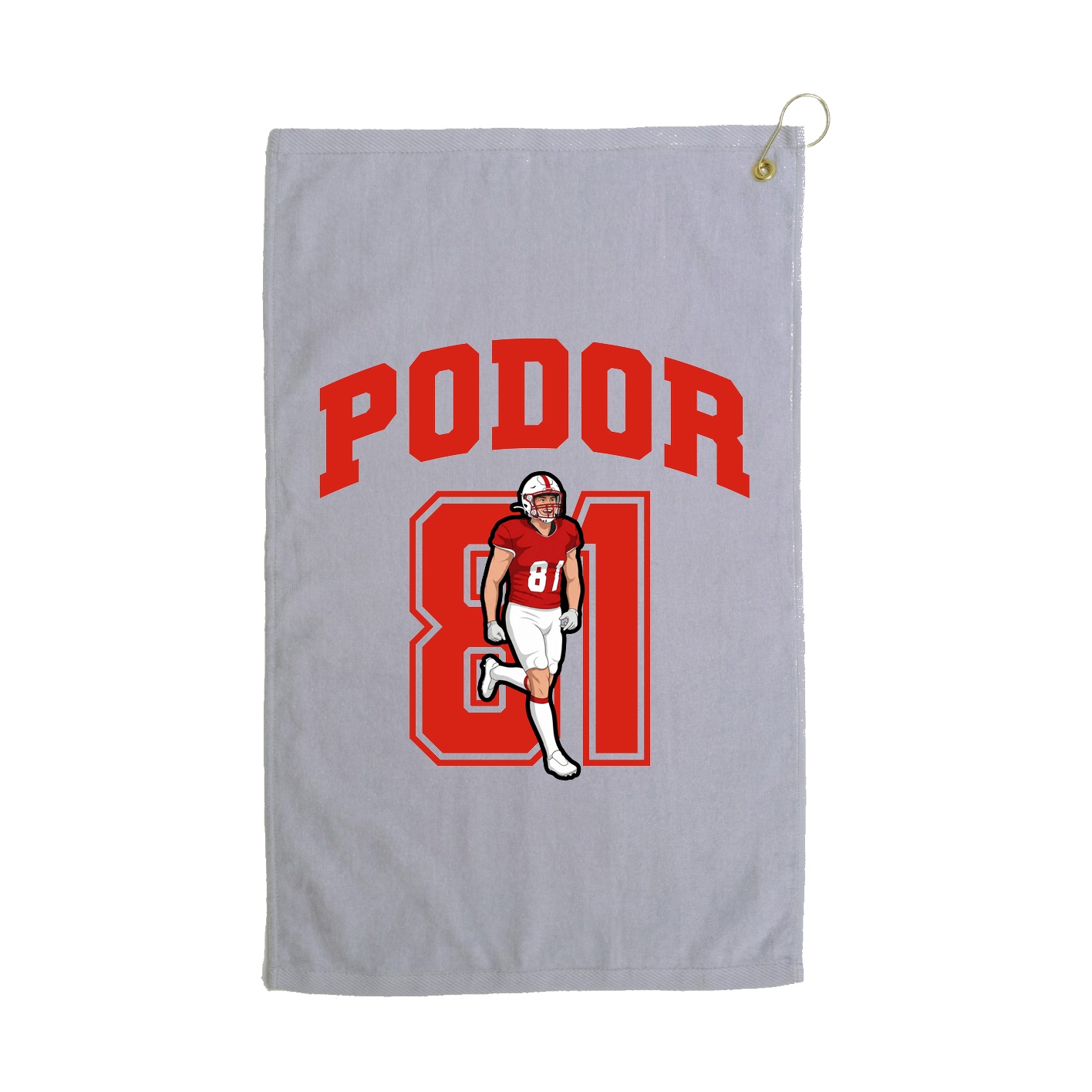Golf Towel — Number in Grey