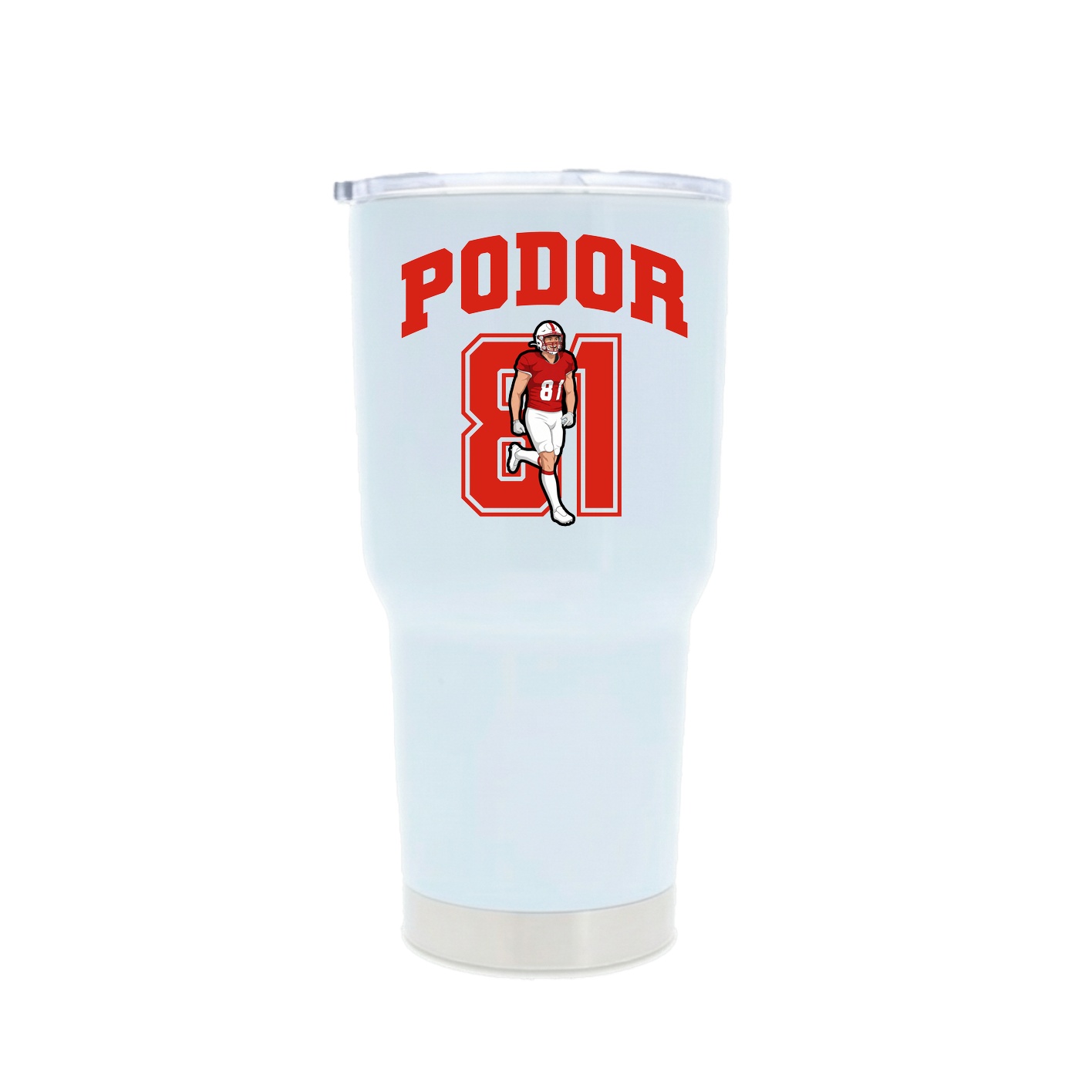 30oz Stainless Steel Tumbler — Number in White