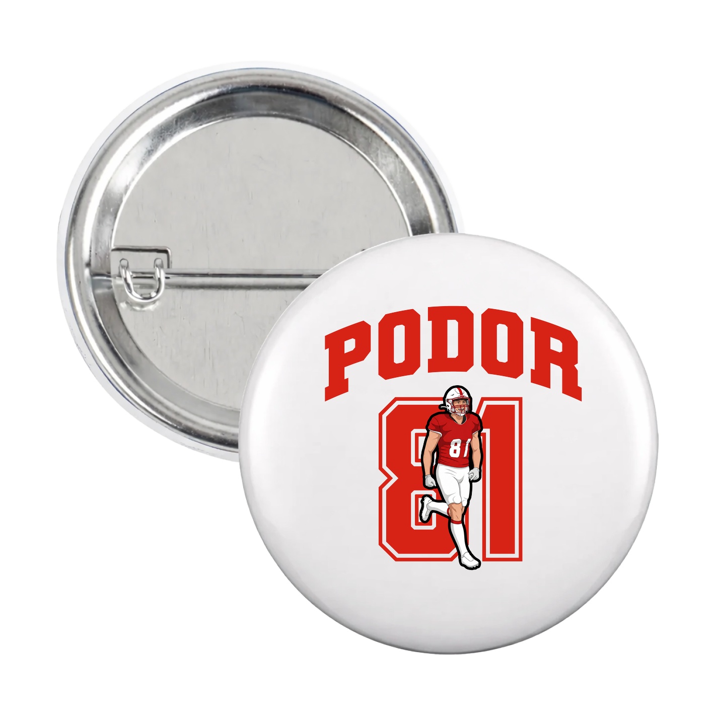 Game Day Button — Number in White