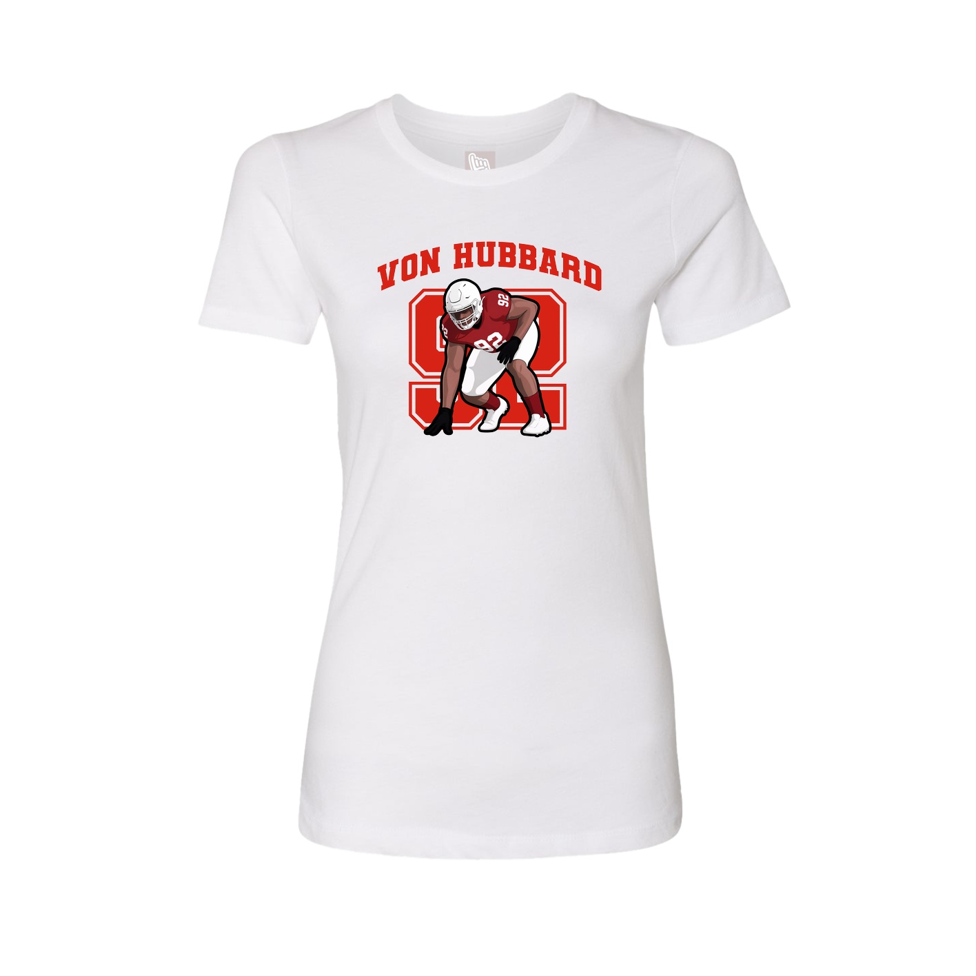 Fitted Women's Tee — Number in White
