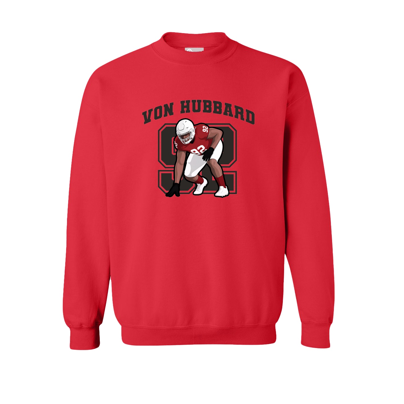 Fleece Crew — Number in Red