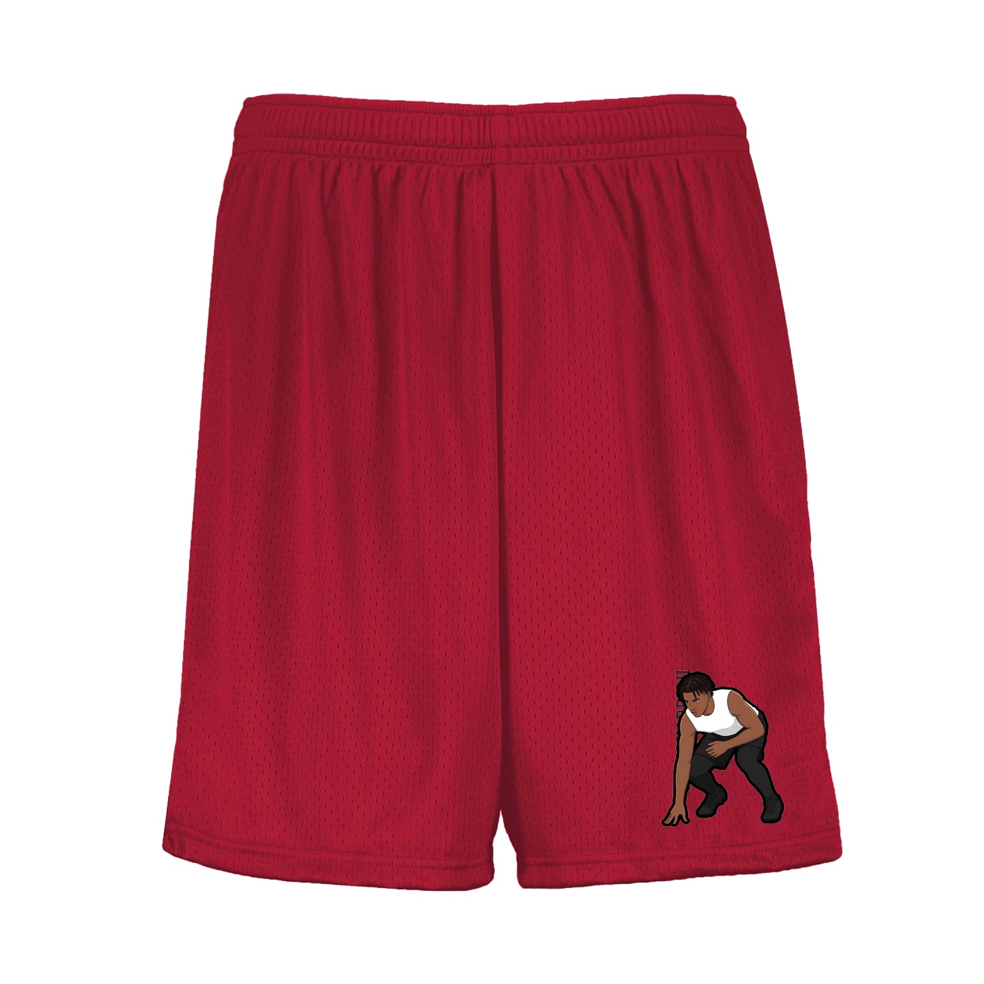 Shorts — Name Vertical in Red