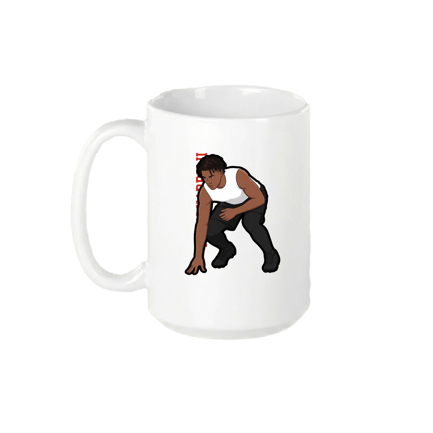 15oz Coffee Mug — Name Vertical in White