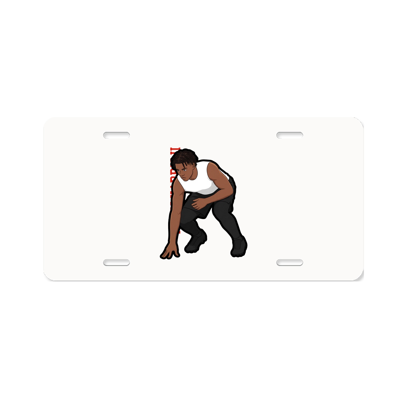 License Plate — Name Vertical in Classic