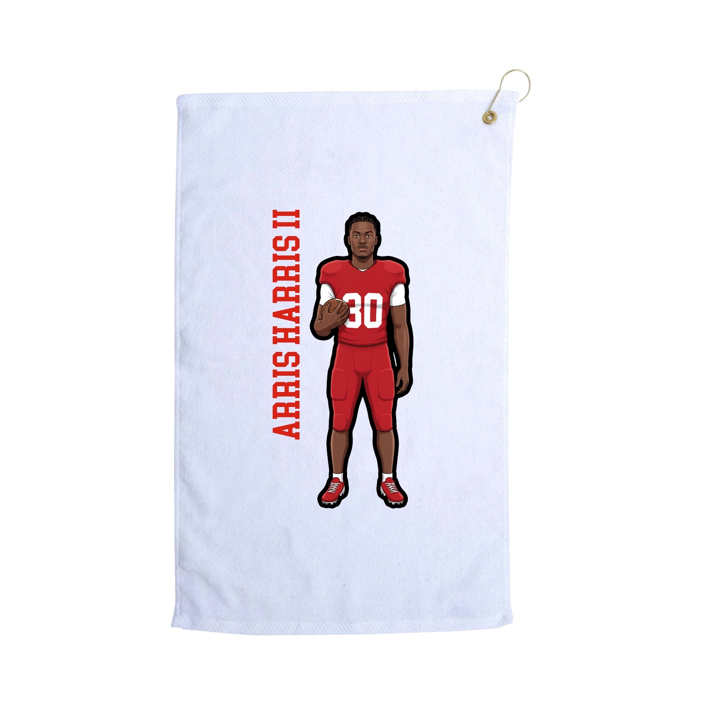 Golf Towel — Name Vertical in White