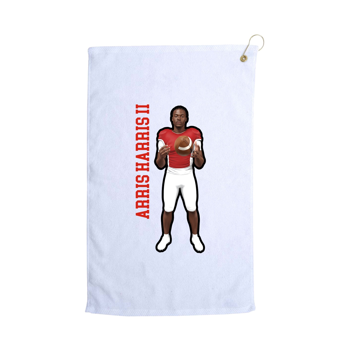 Golf Towel — Name Vertical in White