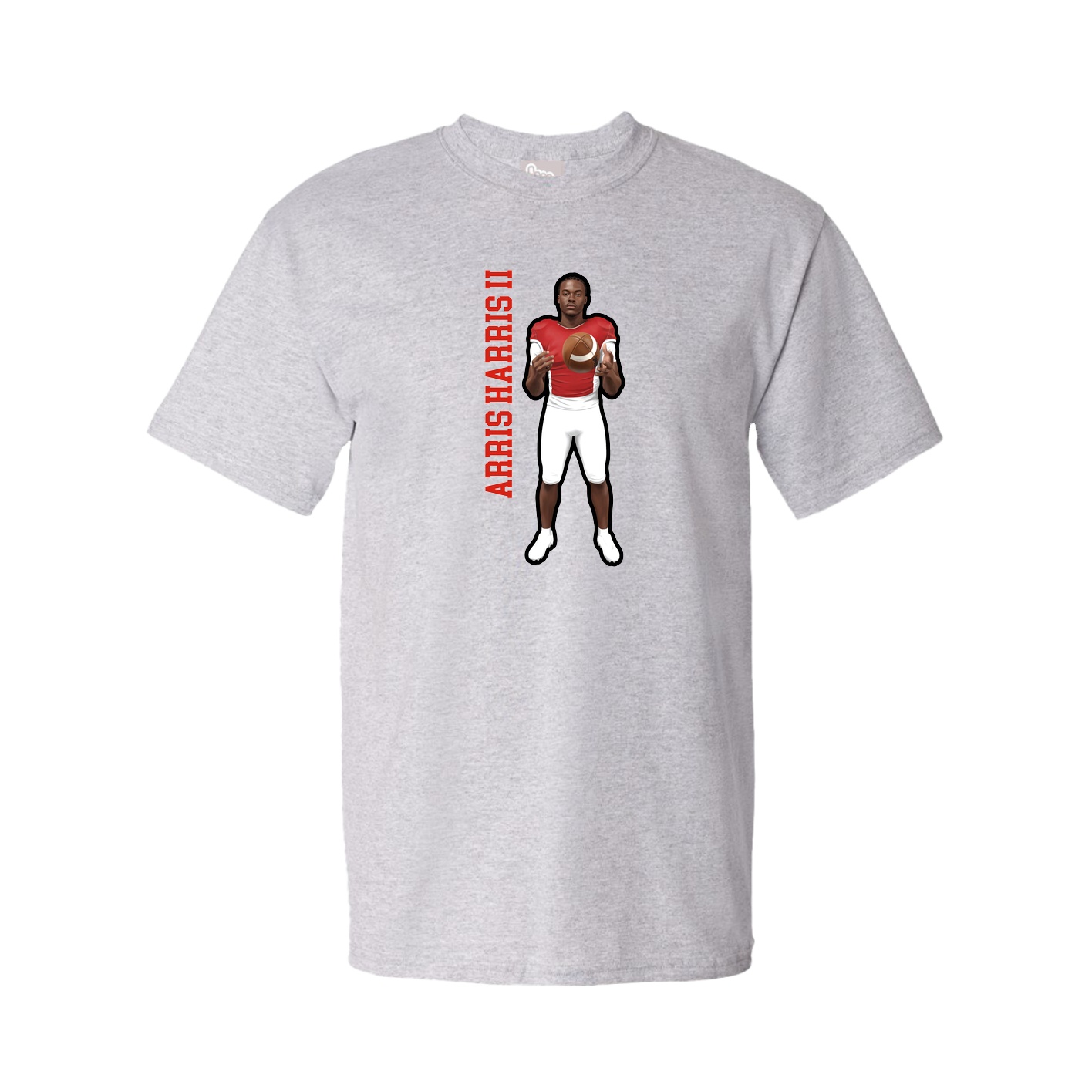 Tee — Name Vertical in Grey