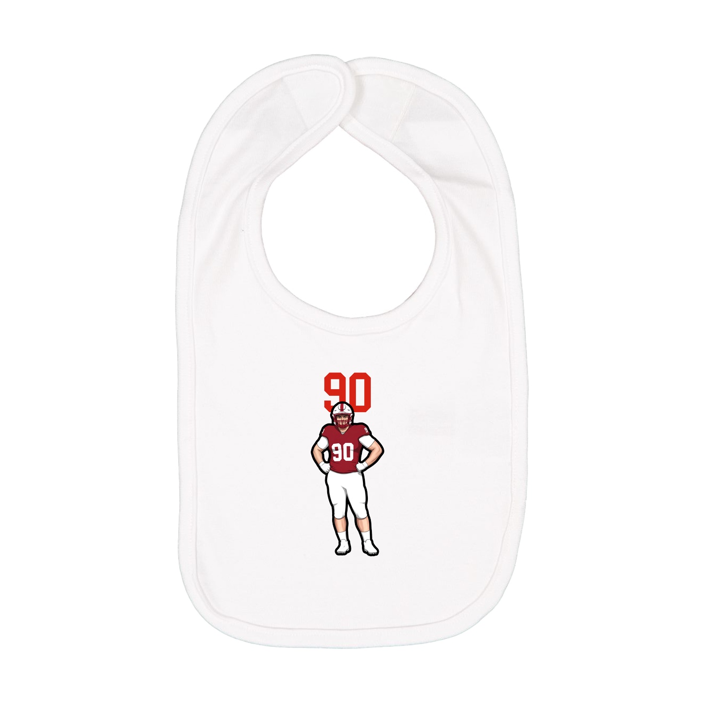 Infant Bib — Number Top in White