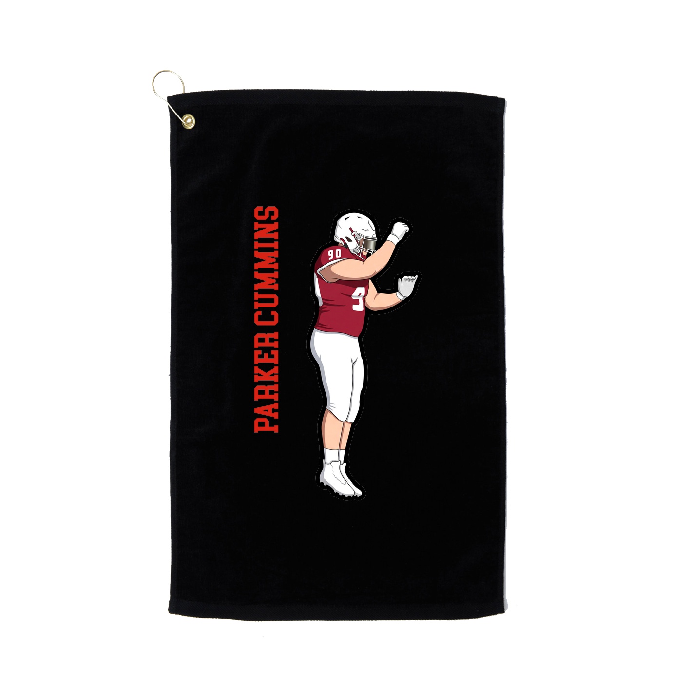 Golf Towel — Name Vertical in Black