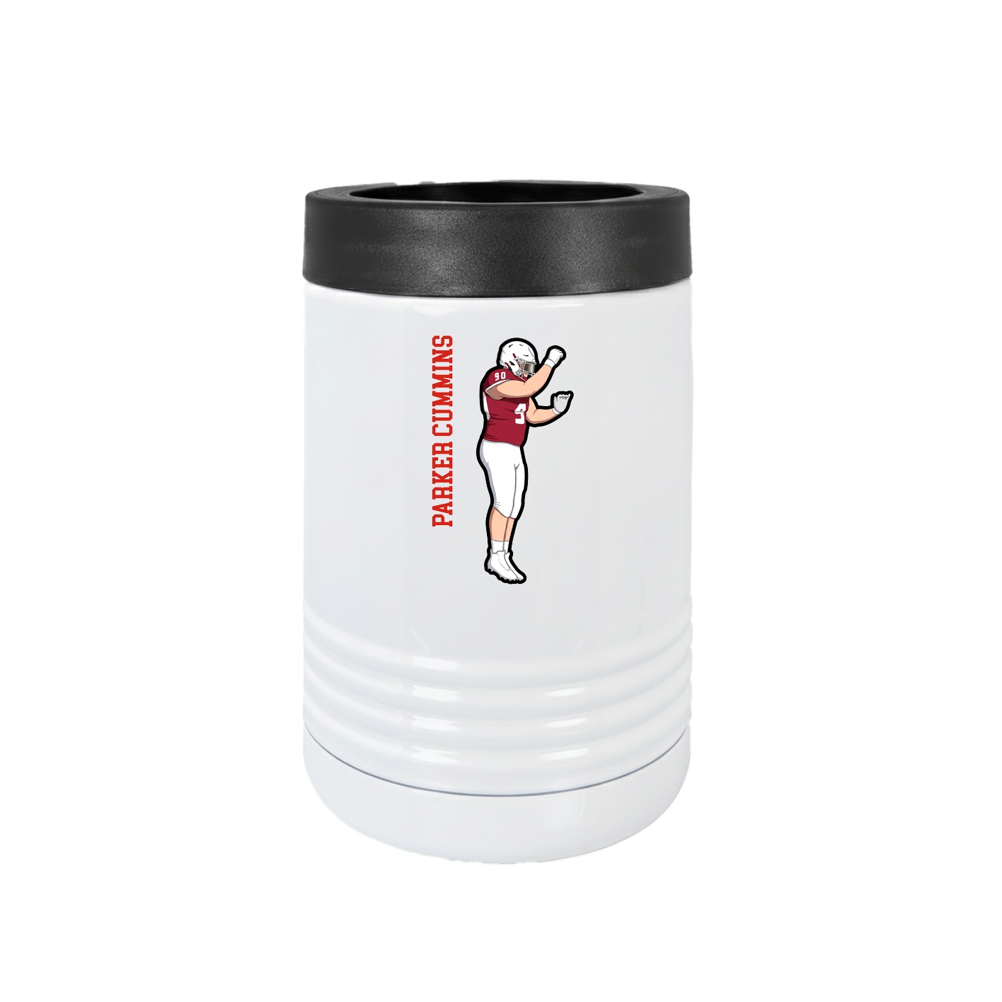 Beverage Holder — Name Vertical in White
