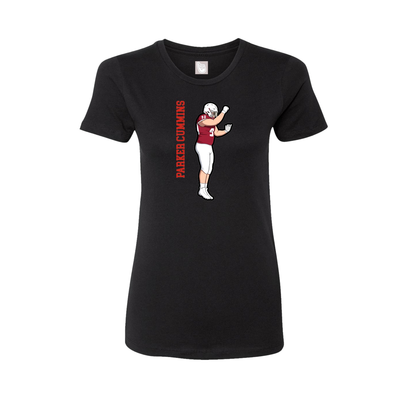 Fitted Women's Tee — Name Vertical in Black