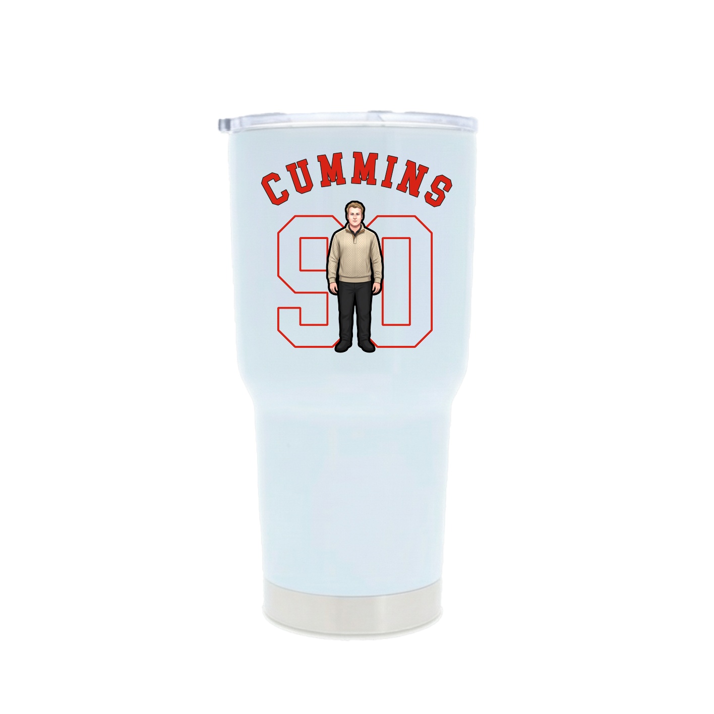 30oz Stainless Steel Tumbler — Shirsey Arch in White