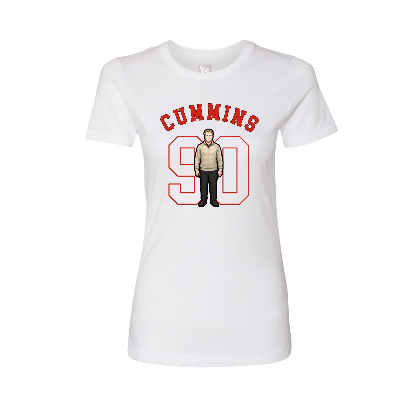 Fitted Women's Tee — Shirsey Arch in White