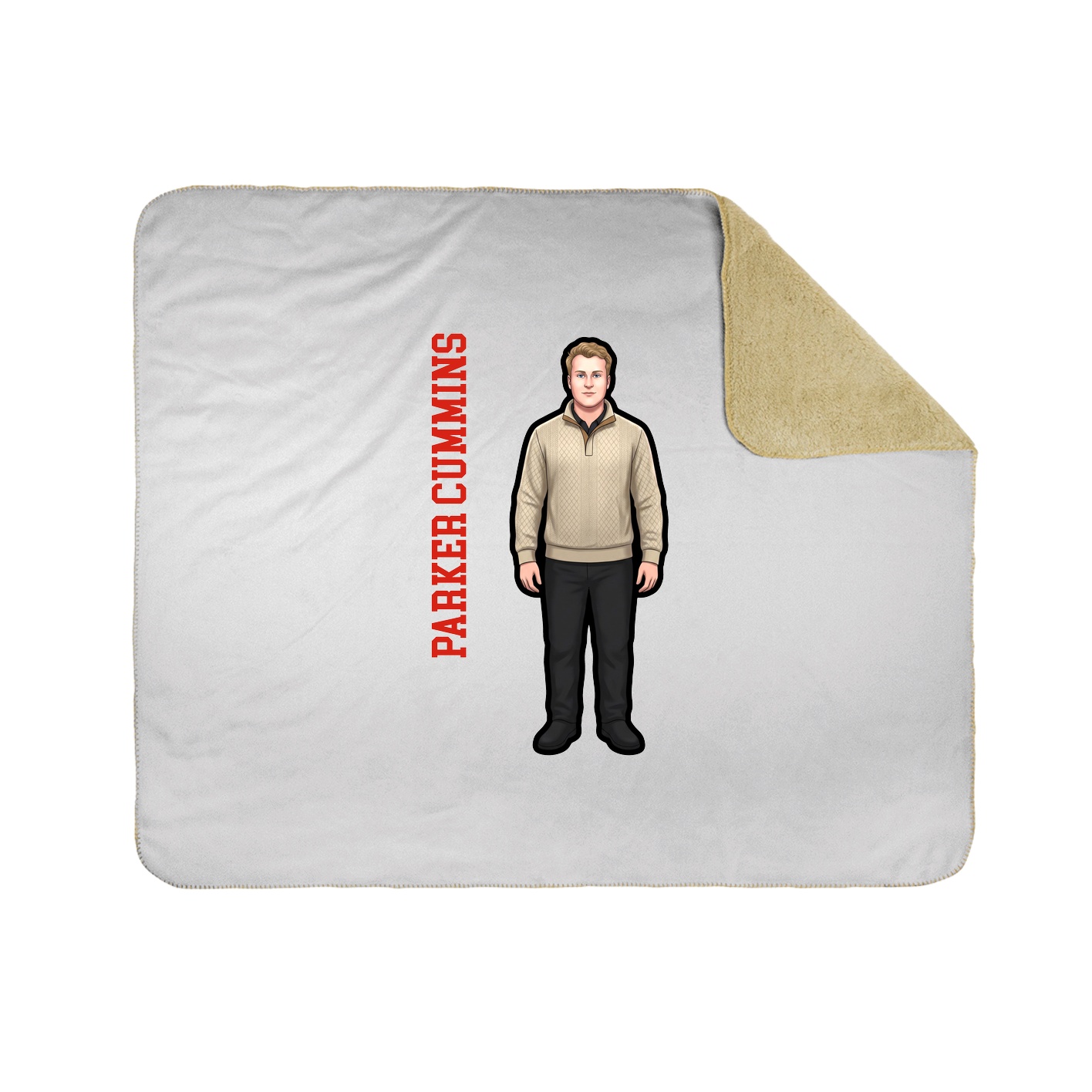 Throw Blanket — Name Vertical in White