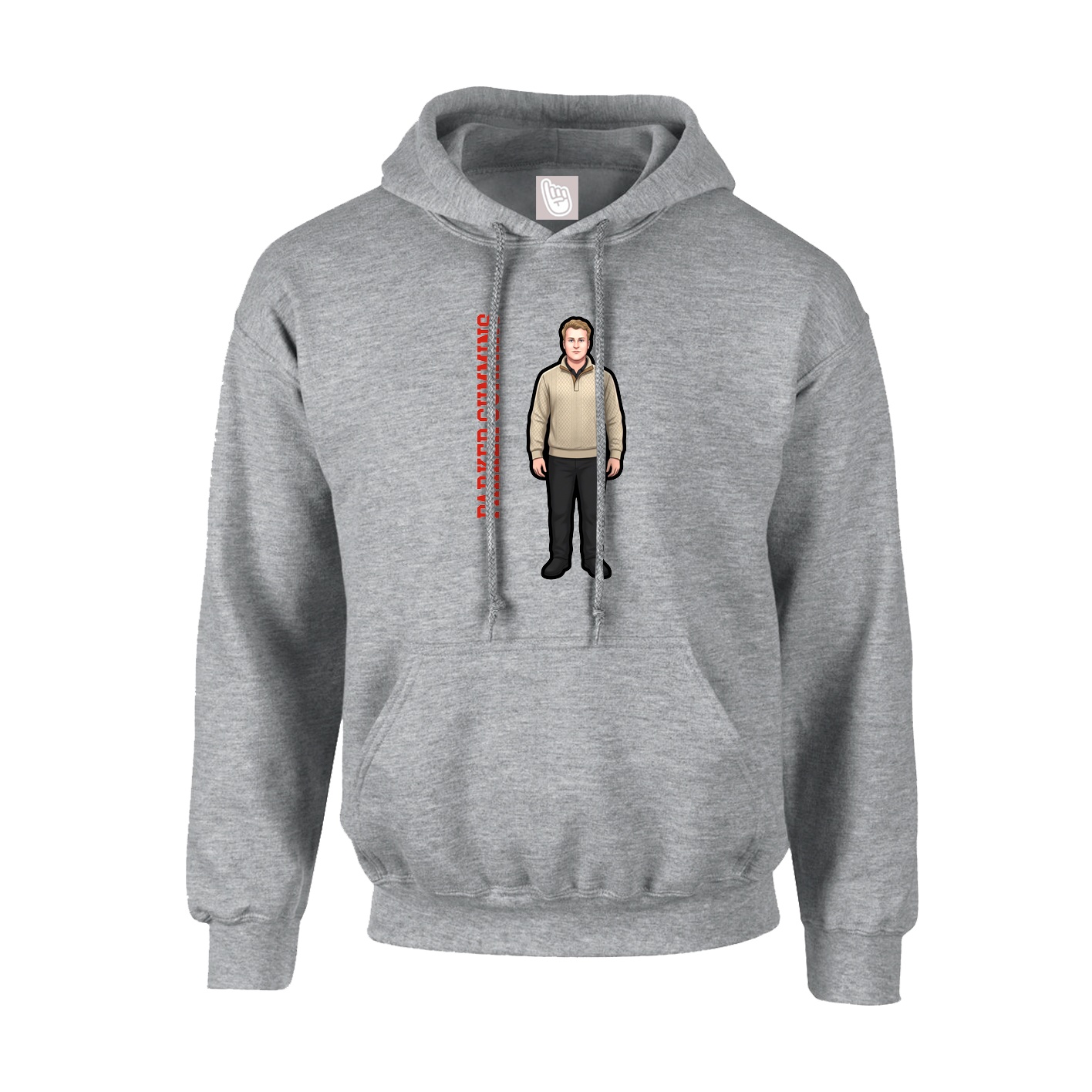 Youth Hoodie — Name Vertical in Grey