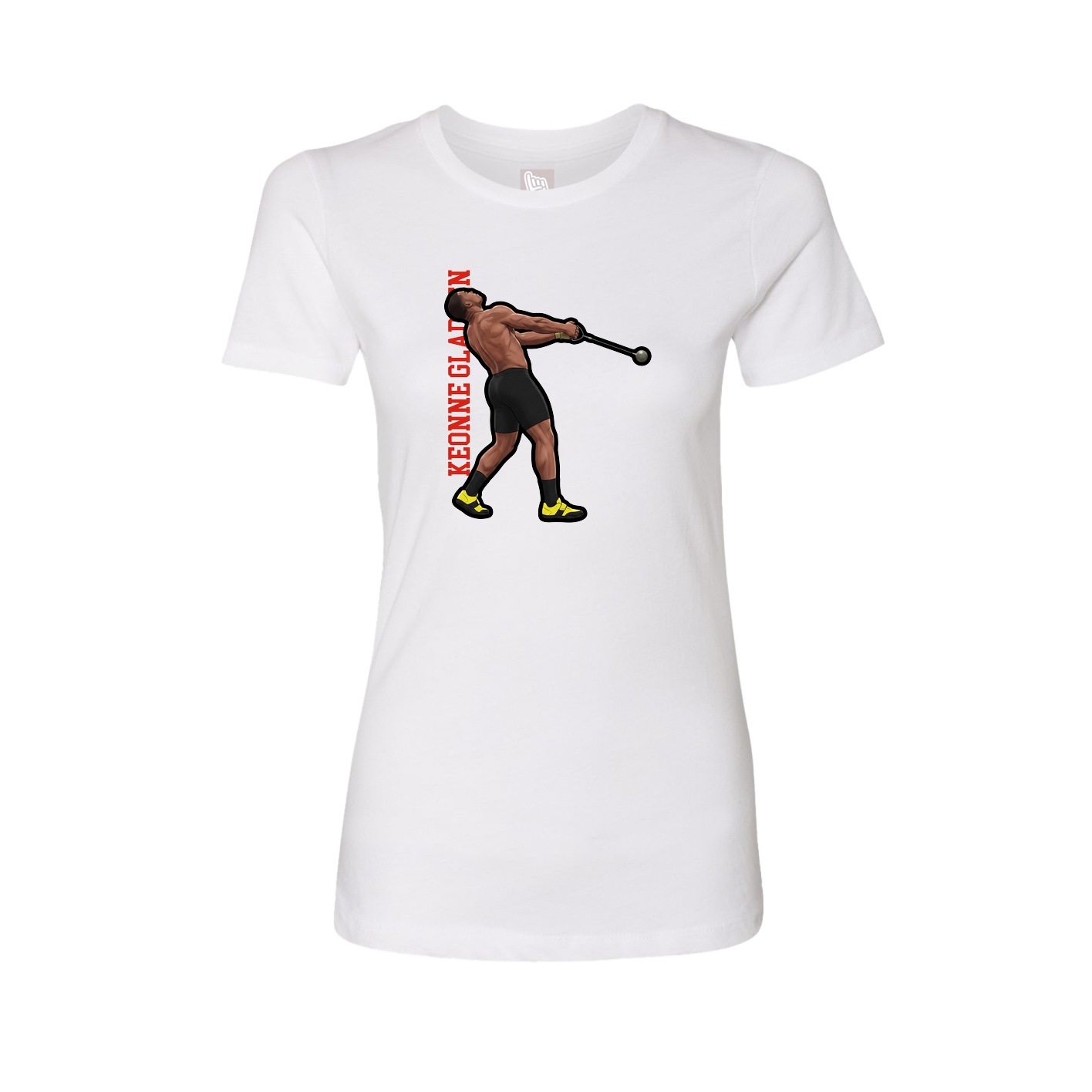 Womens Tee — Name Vertical in White
